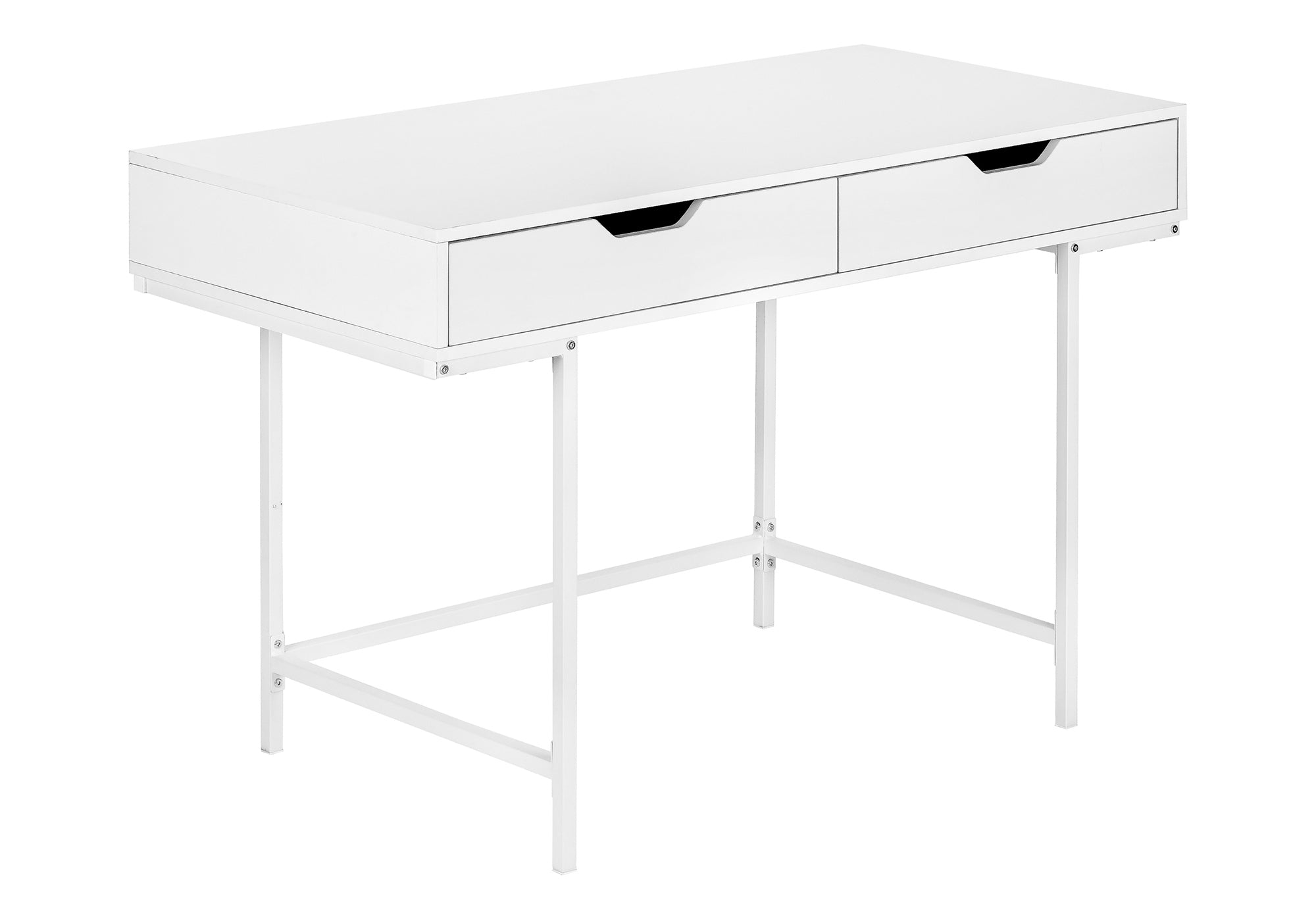Modern White Computer Desk | 48" Laptop Desk w/ Drawers