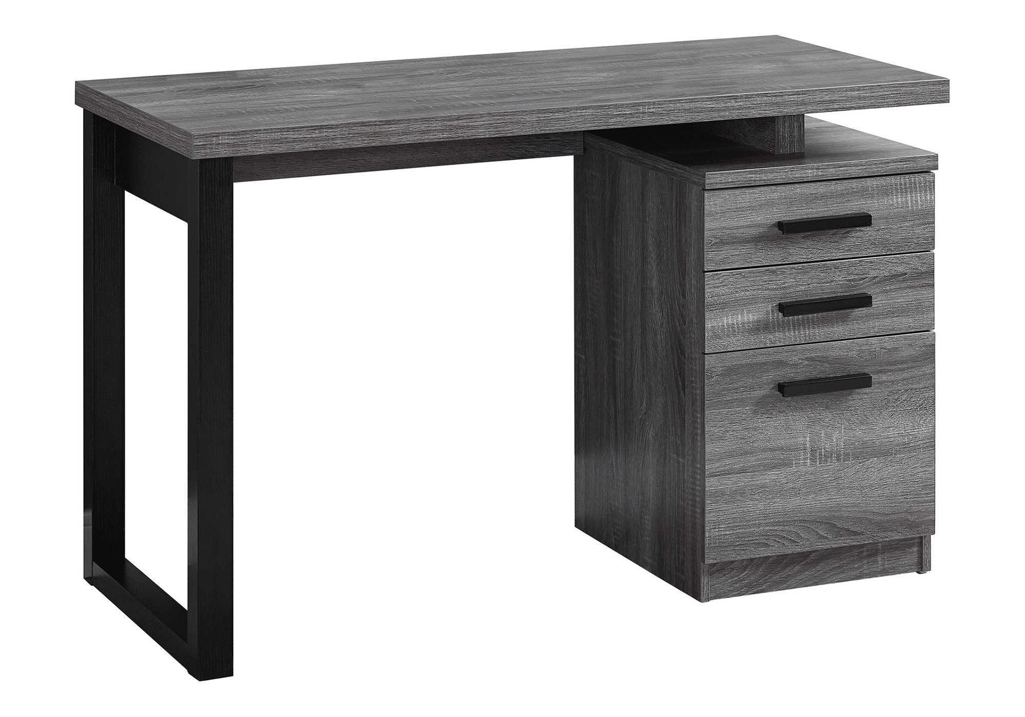 48" Grey Computer Desk w/ Drawers | Modern Home Office Desk