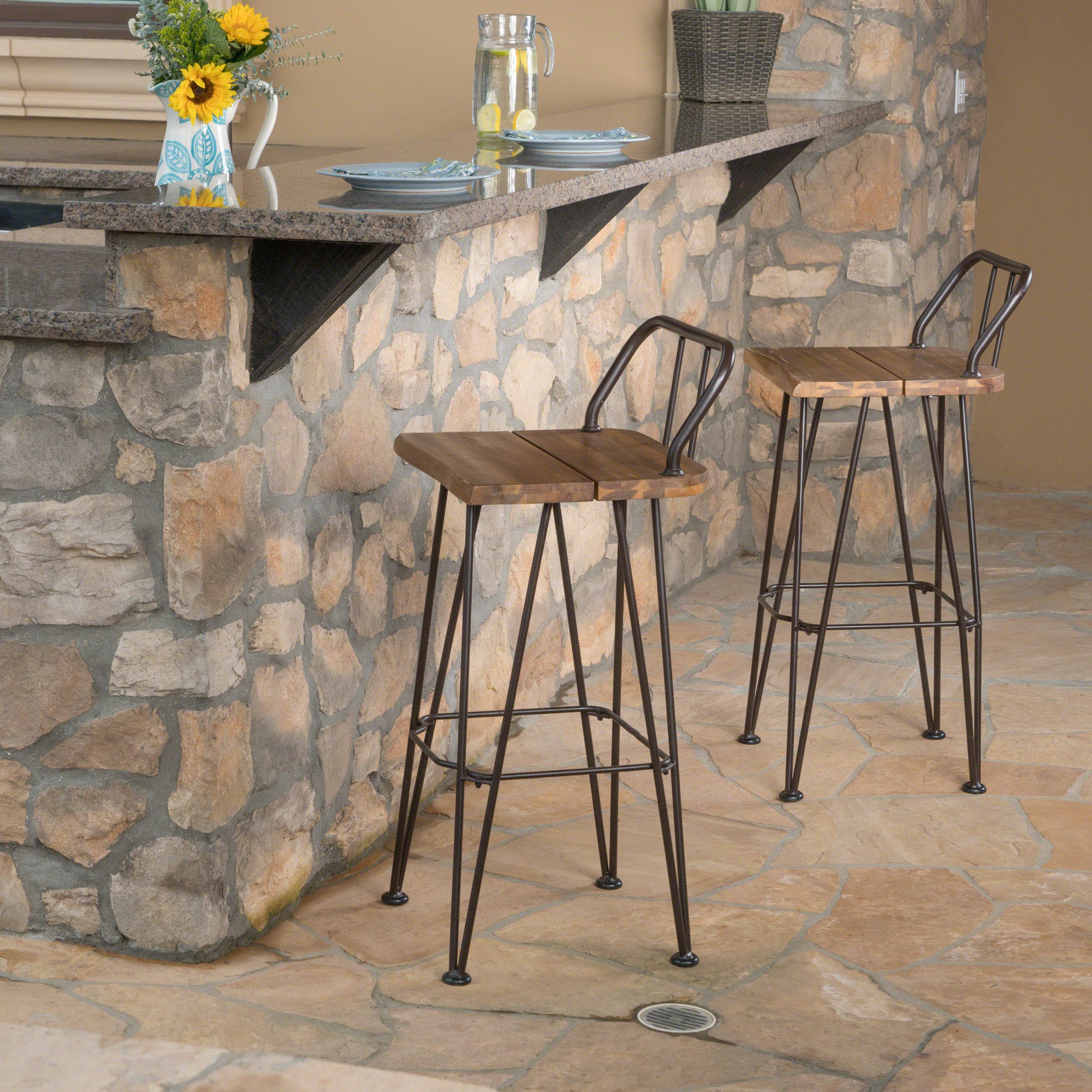 Denali Industrial Barstool: Wood & Metal
