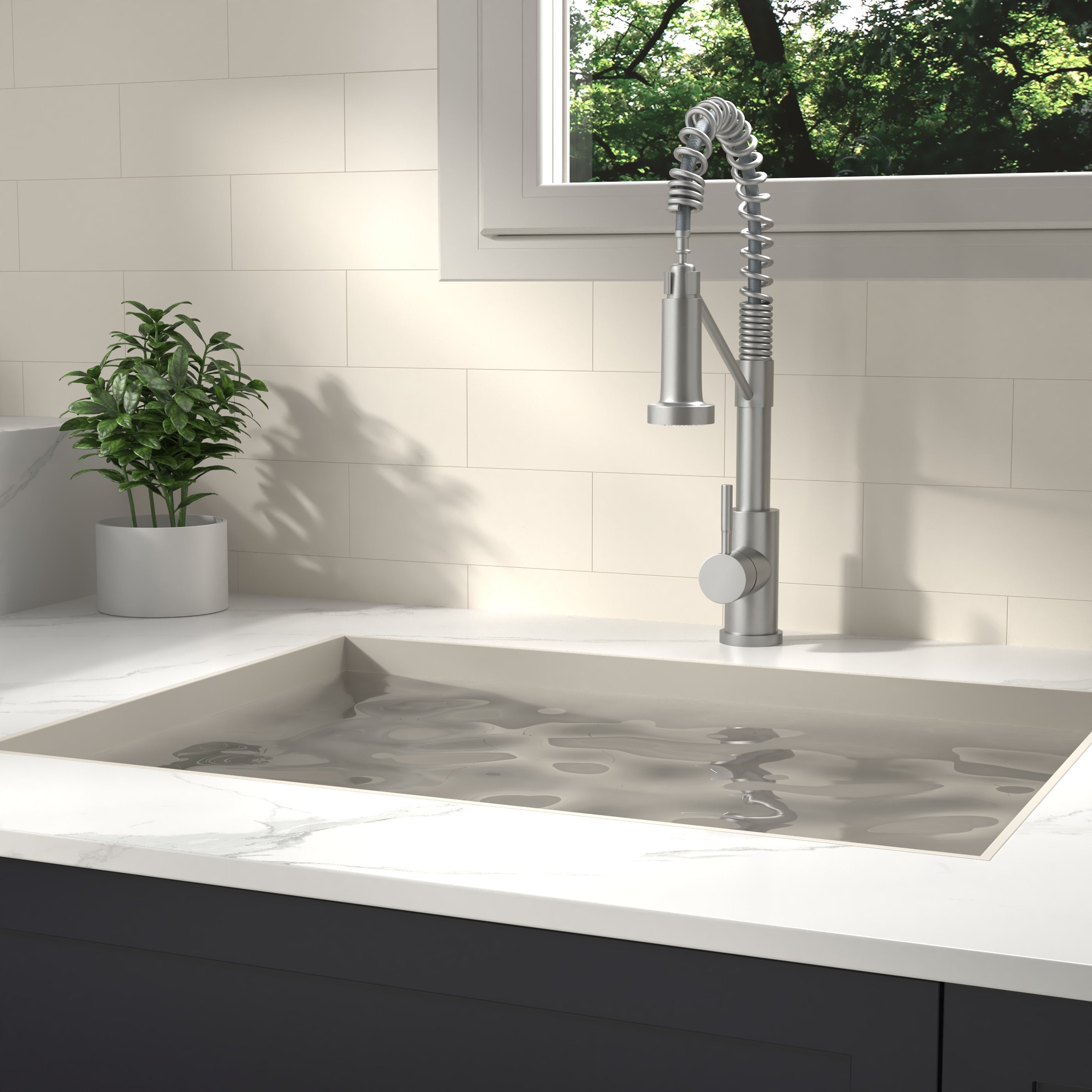CUPC Certified Kitchen Faucet - Brushed Nickel