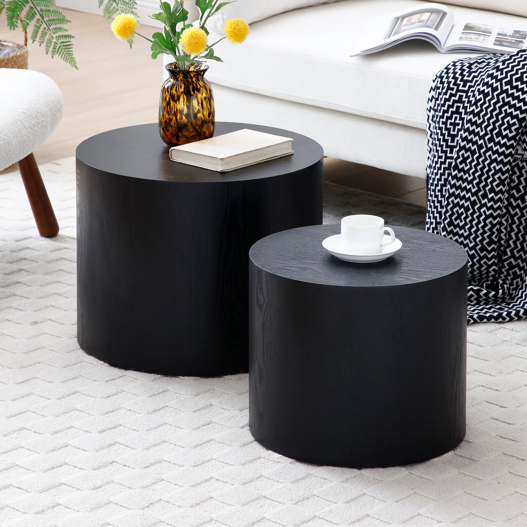 Nesting Coffee Tables Set | MDF Wood Veneer