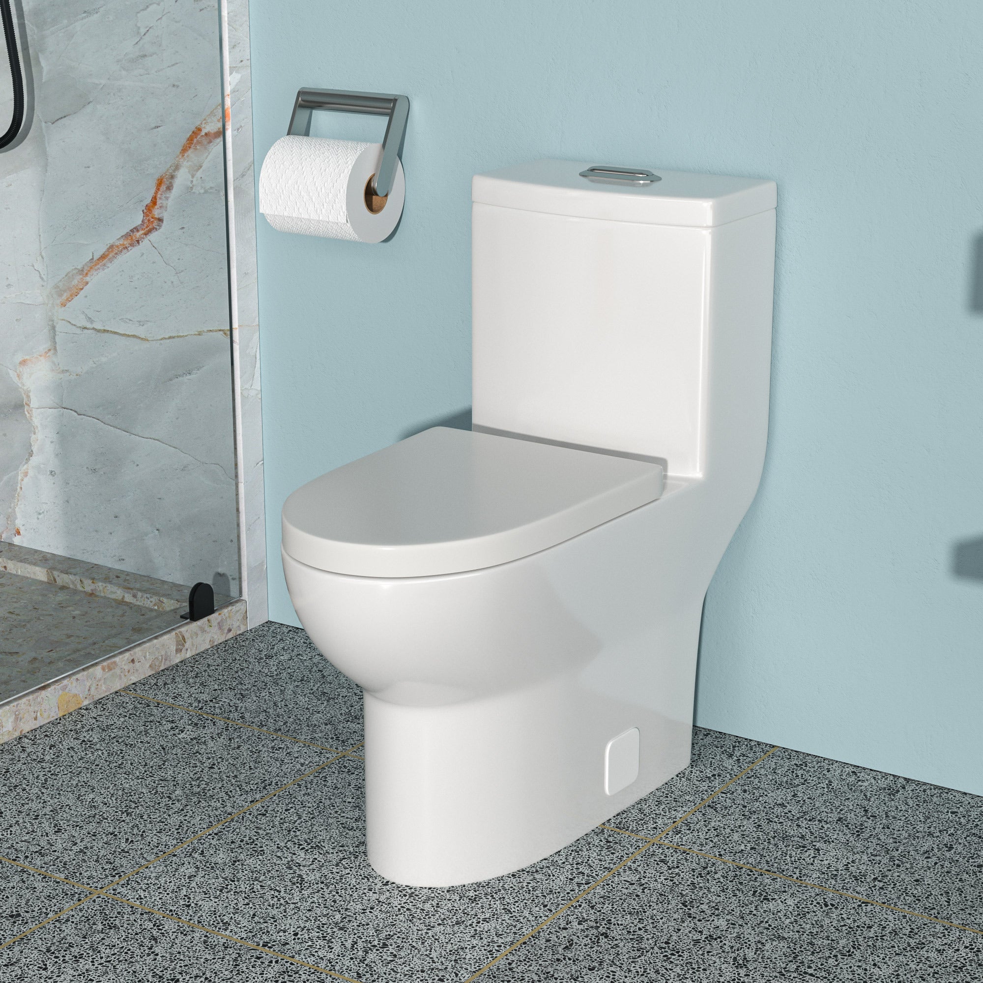 Ceramic One-Piece Toilet: Dual Flush, Soft Close