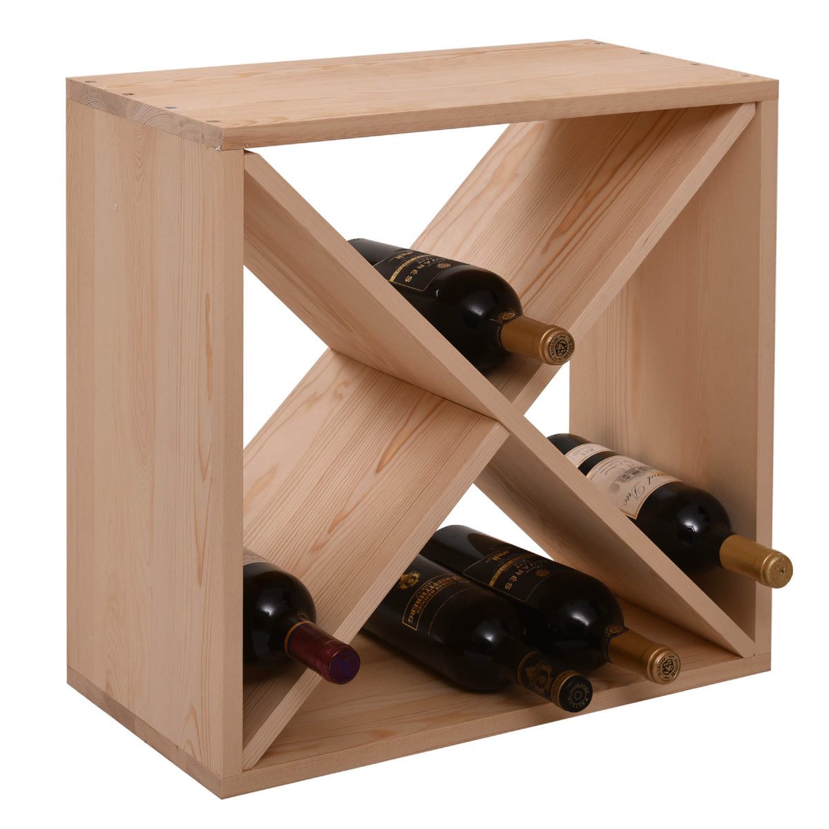 Burlywood 24-Bottle Stackable Wine Rack