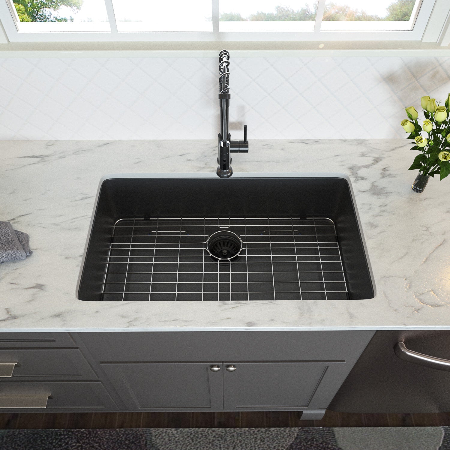28" Gunmetal Black Undermount Kitchen Sink
