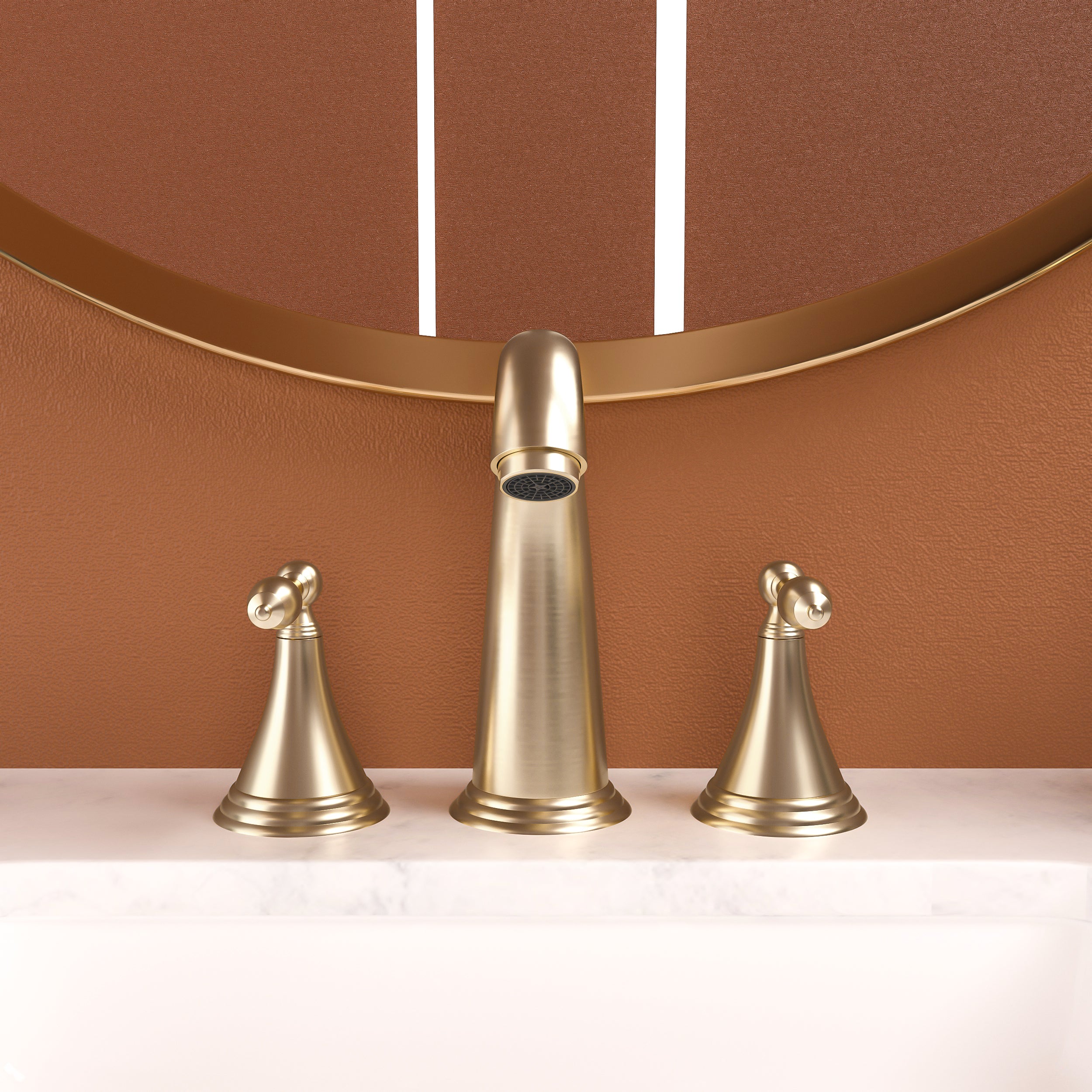 Gold 2-Handle Bathroom Faucet, Pop-Up Drain