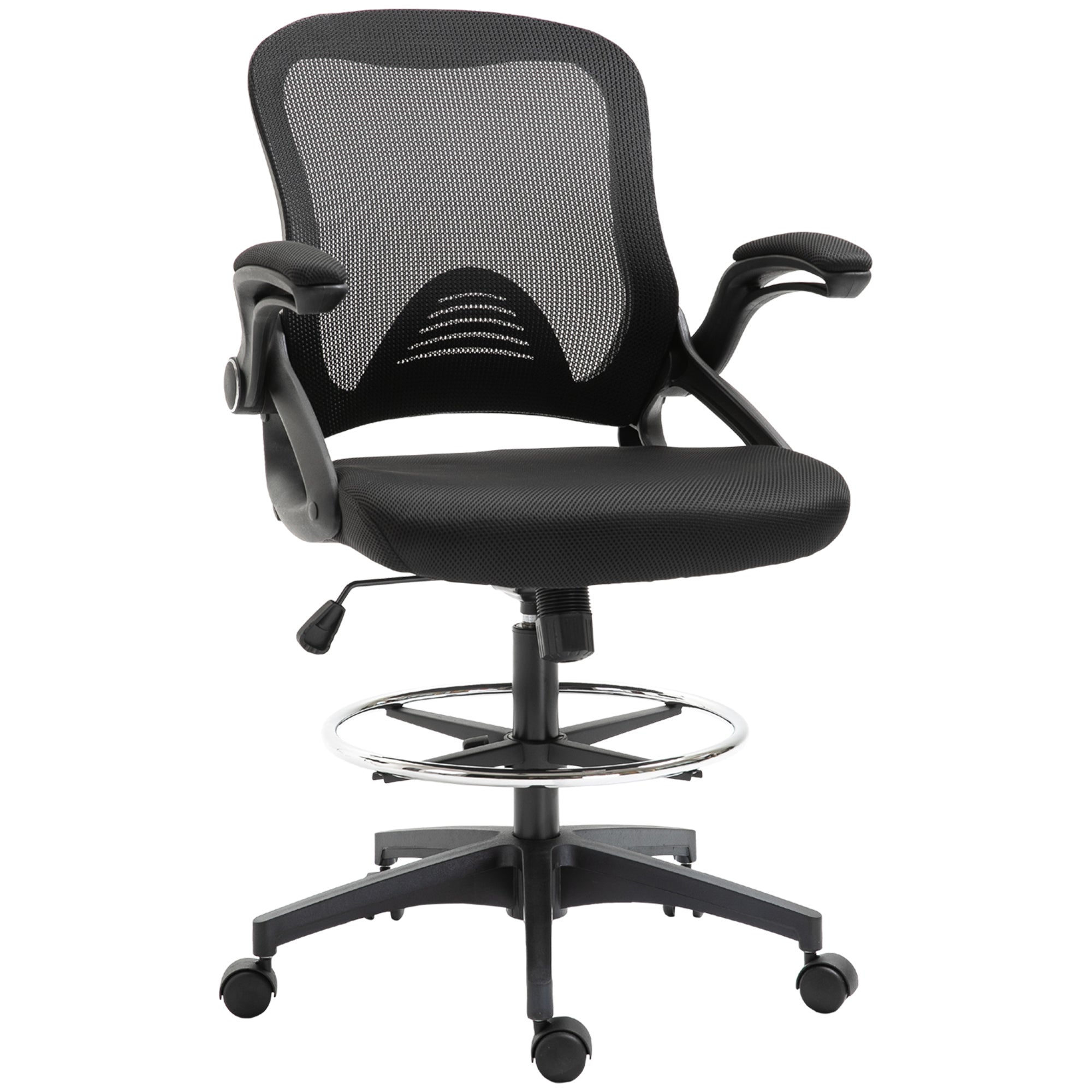 Mesh Drafting Chair: Tall Office Chair w/ Lumbar Support & Footrest