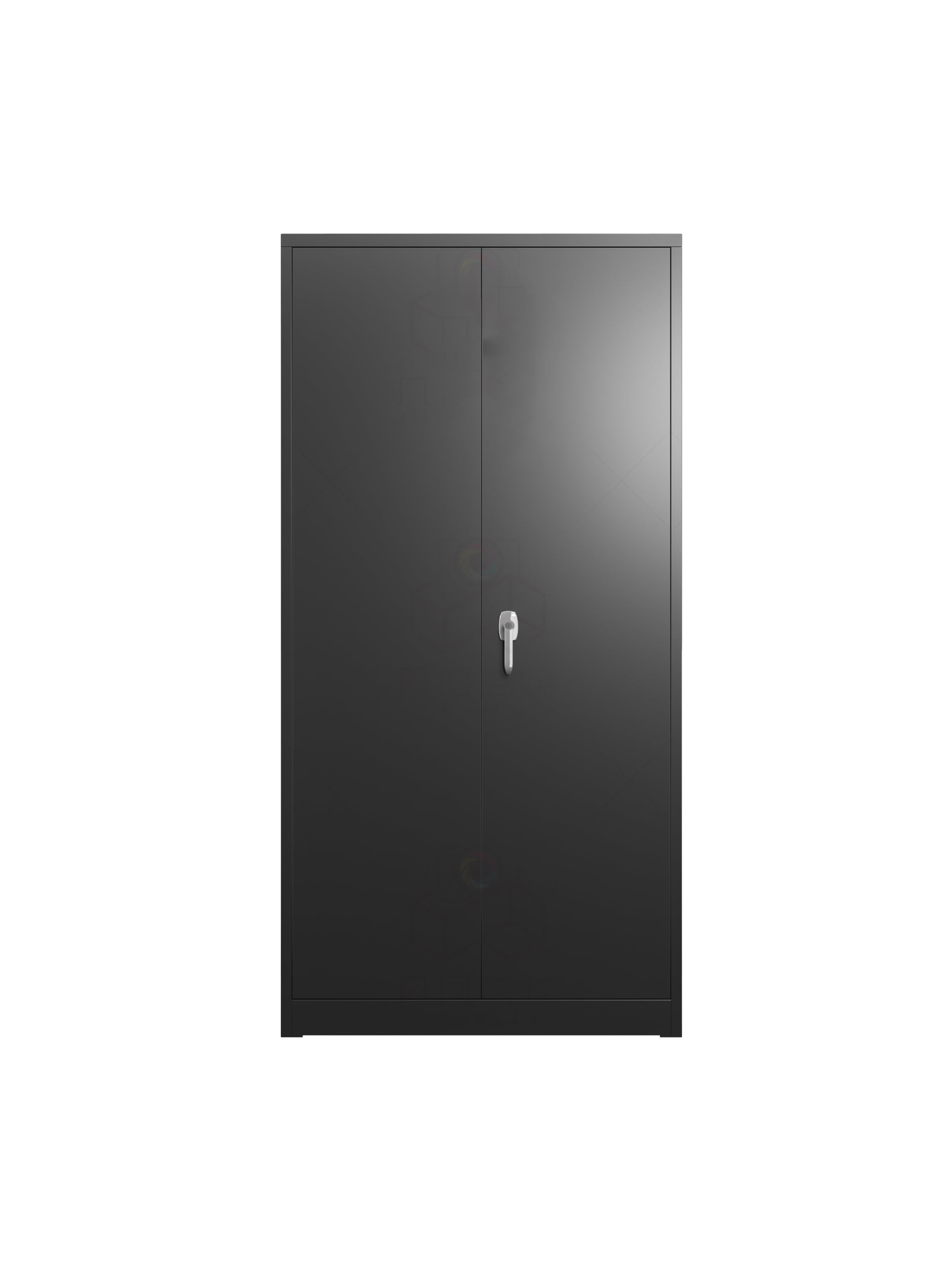 71" Black Steel Locking Cabinet: 4 Shelves