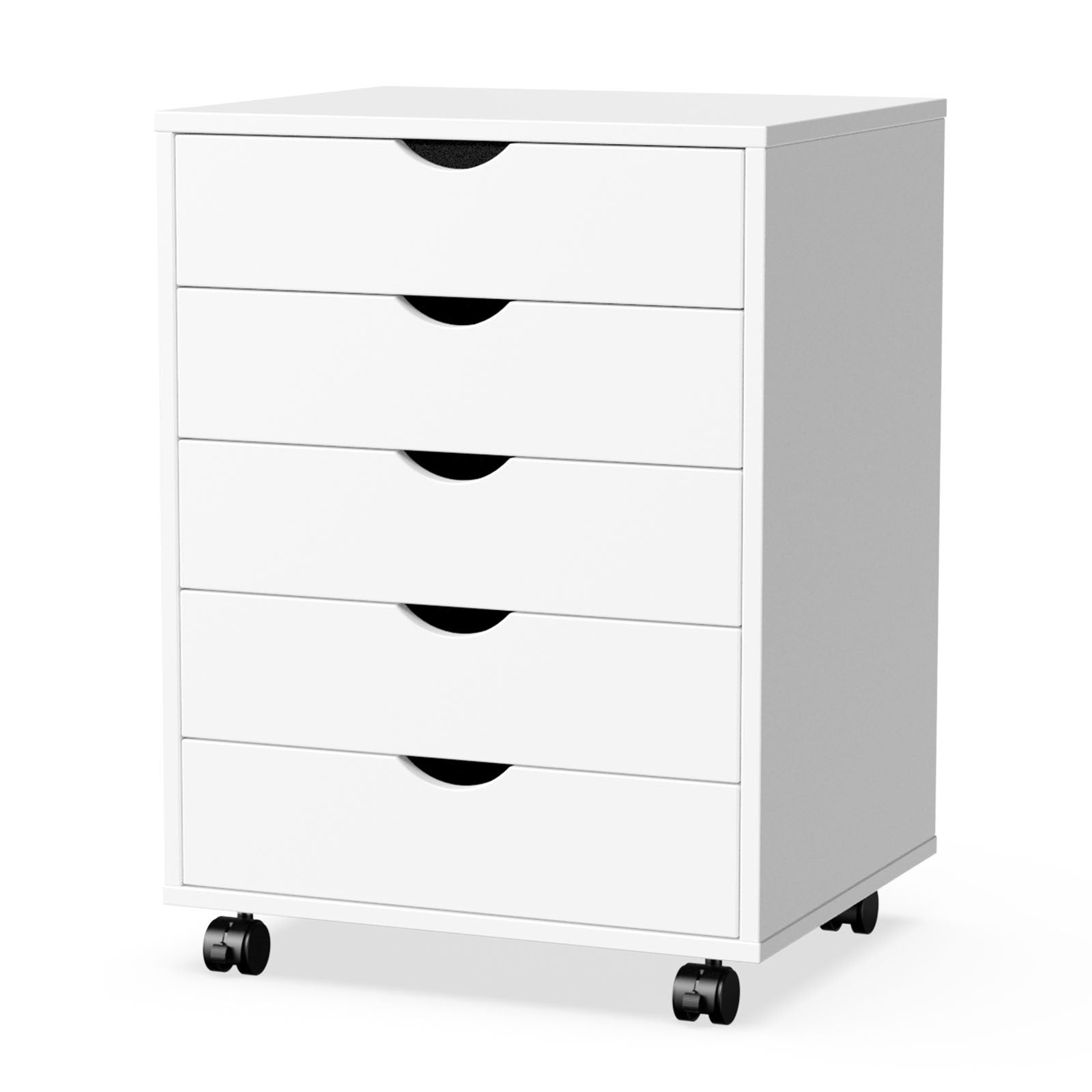 Sweetcrispy 5-Drawer Chest: Mobile Wood Dresser