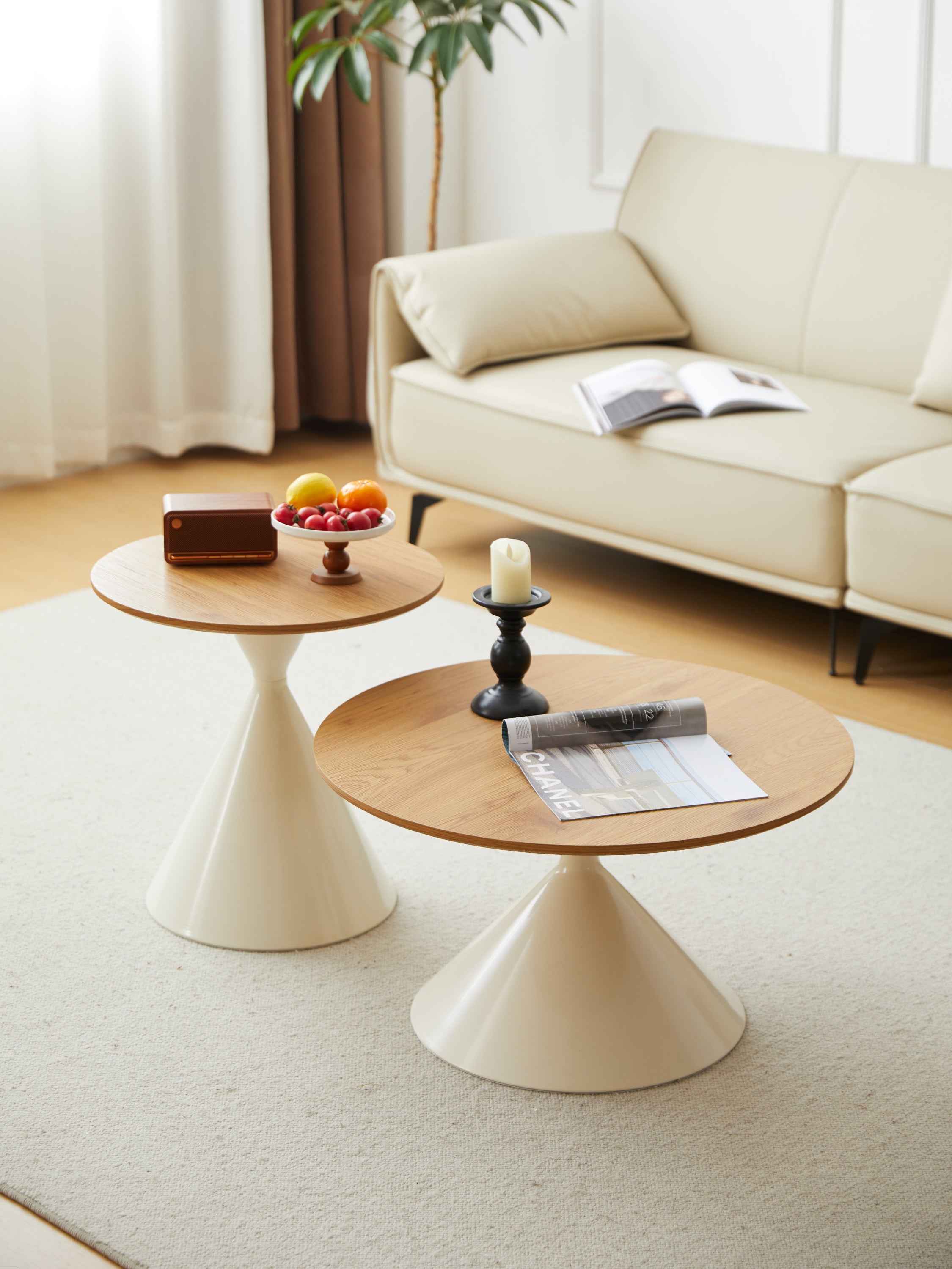 Modern White Round Coffee Table | Minimalist Living Room Centerpiece