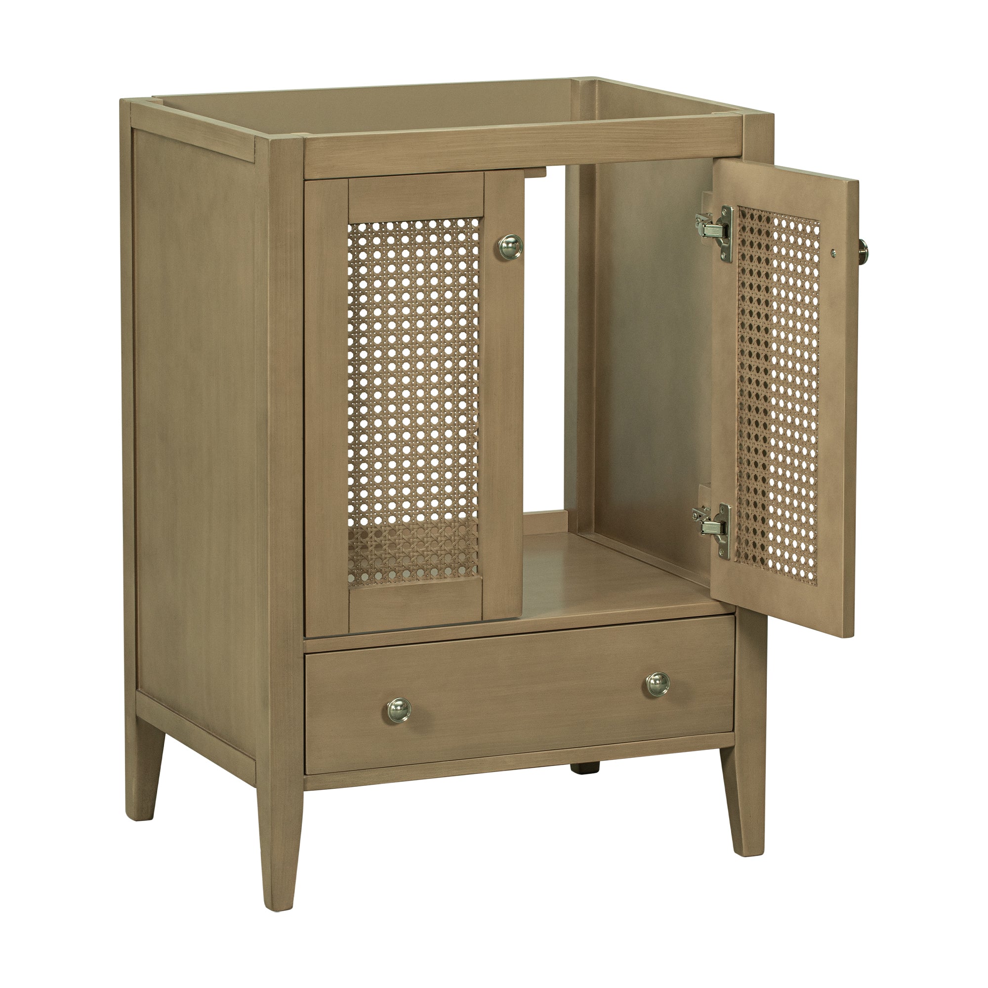 24" Rattan Bathroom Vanity Base Cabinet