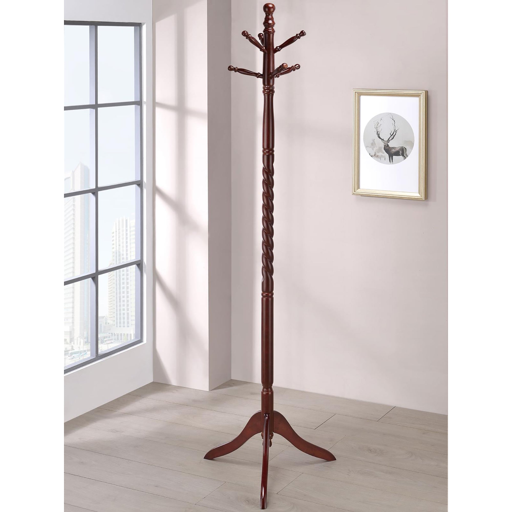 Merlot Coat Rack: Twisted Post Design