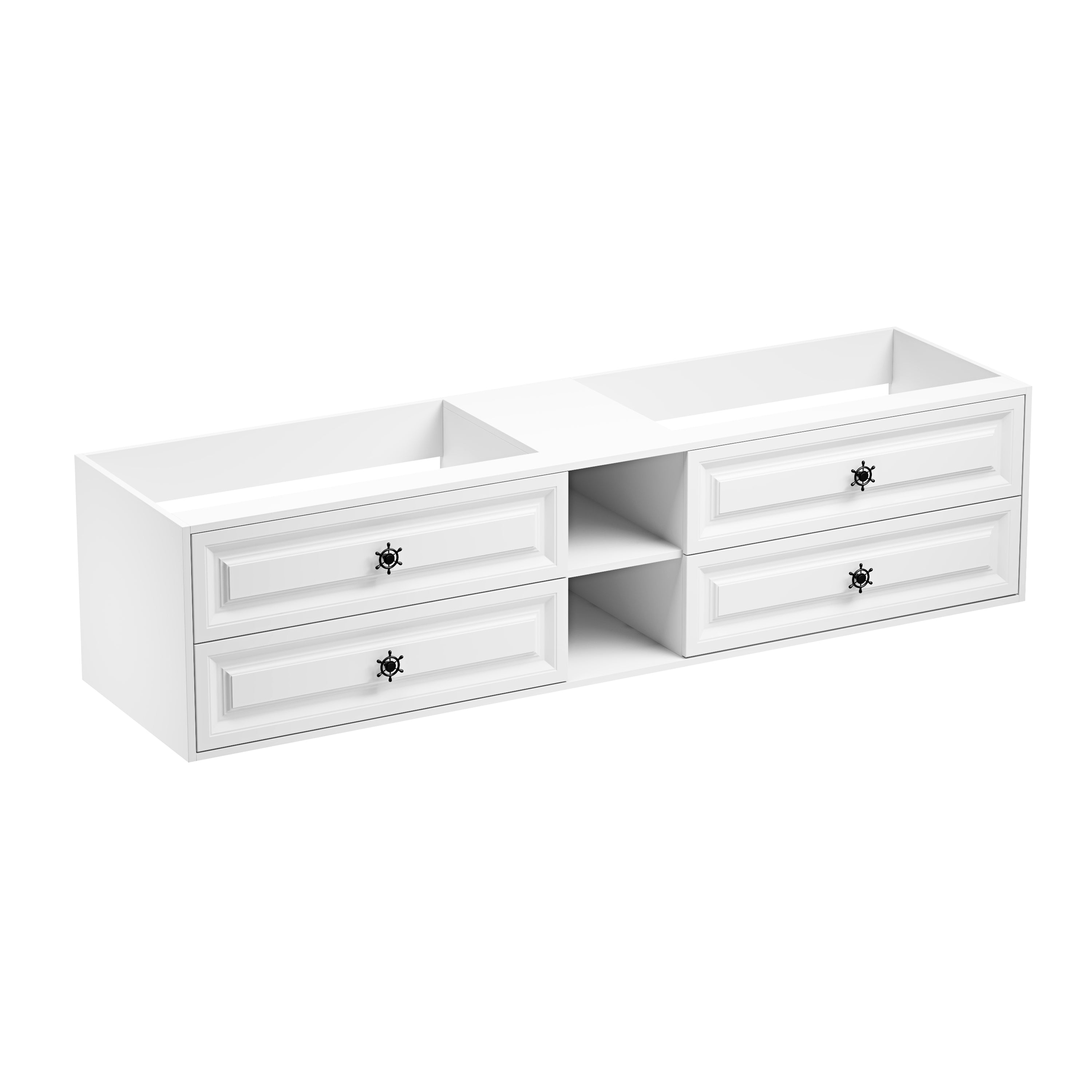 84" Double Sink Vanity Cabinet - No Top or Sinks