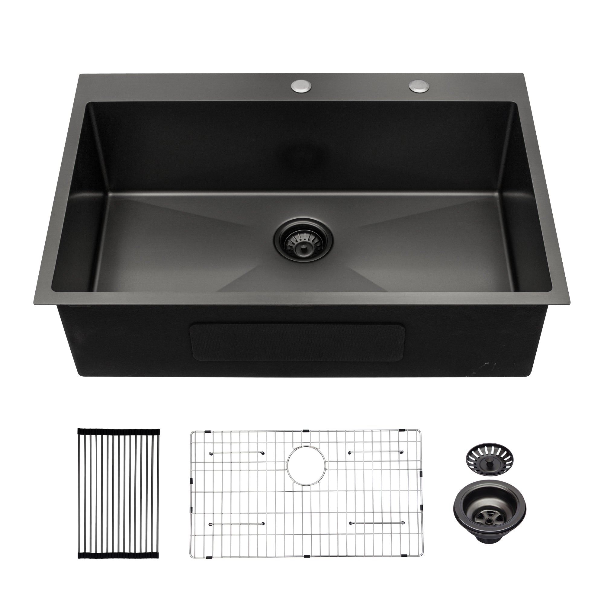 Gunmetal Black Kitchen Sink: 33x22" Stainless Steel