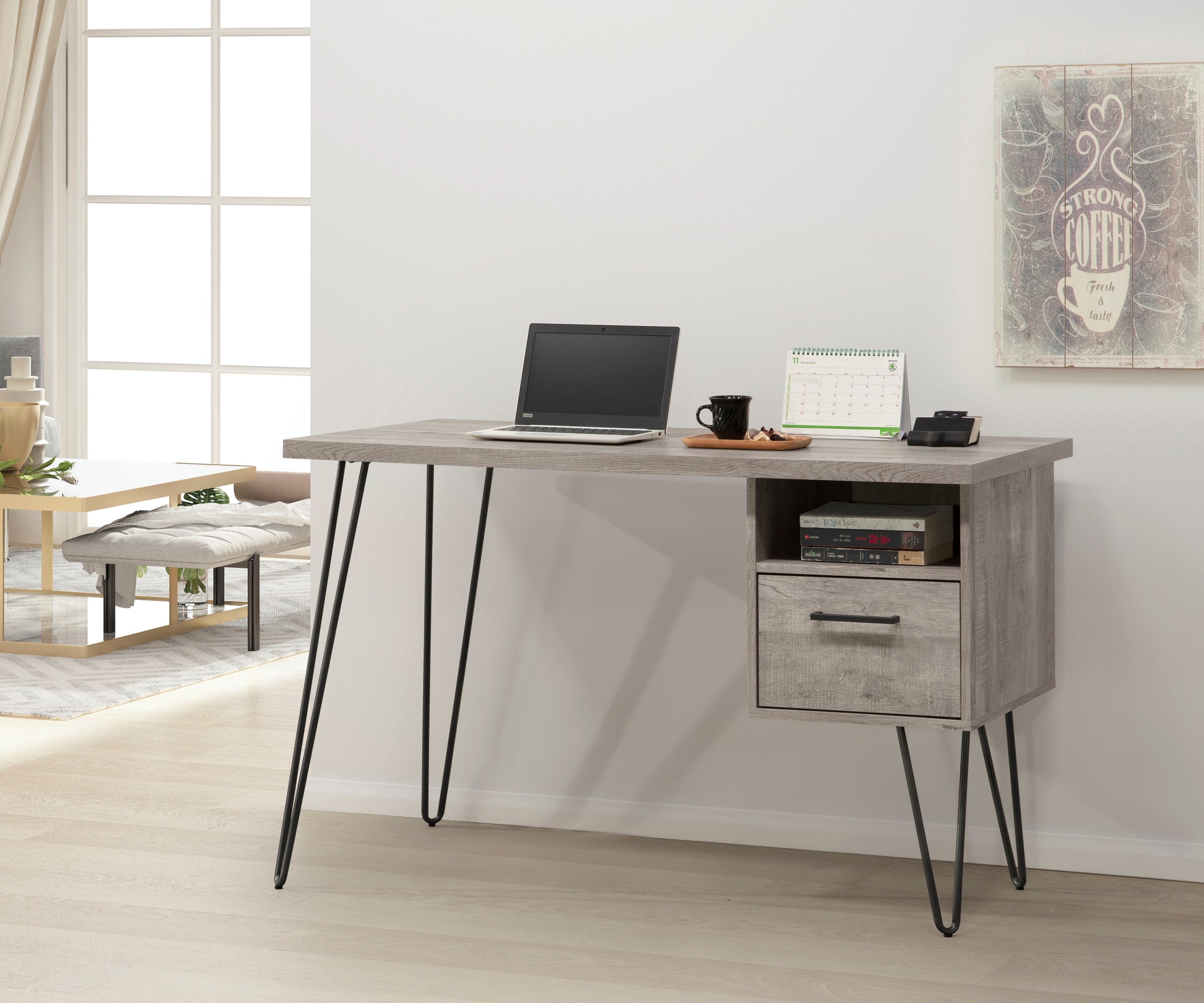 Grey Oak Desk | Modern Home Office Desk