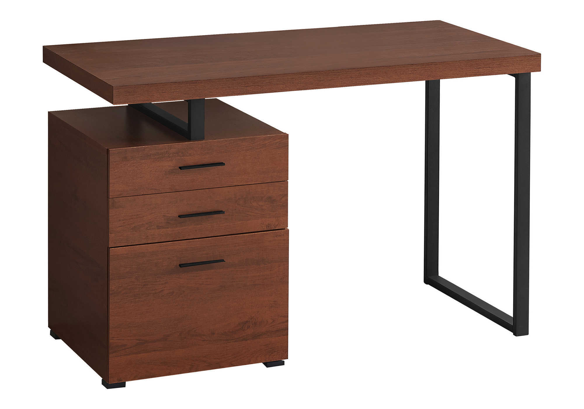 48" Modern Computer Desk with Storage - Brown & Black