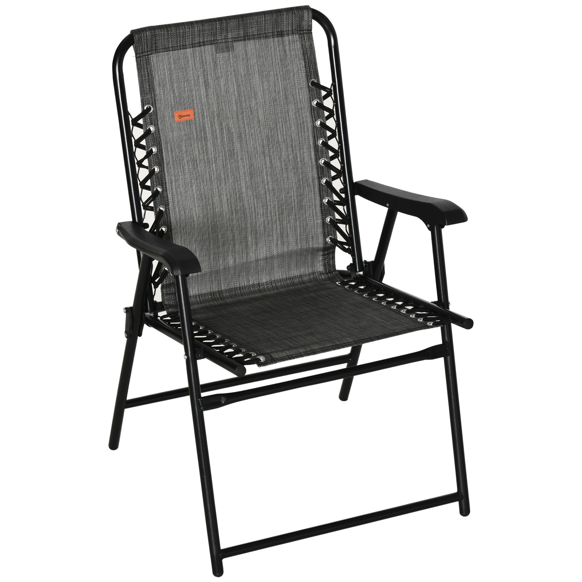 Outsunny Folding Sling Patio Chair w/ Armrests
