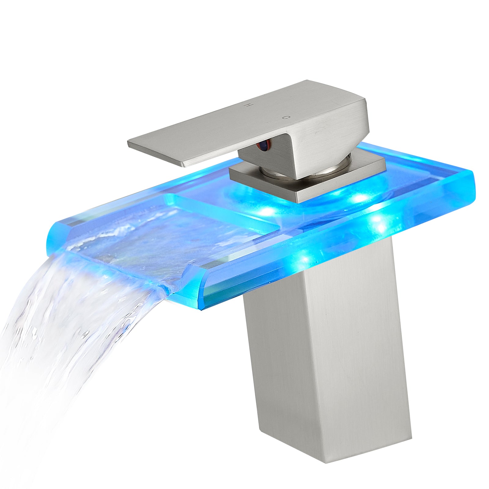 LED Waterfall Bathroom Faucet - 3 Color Change