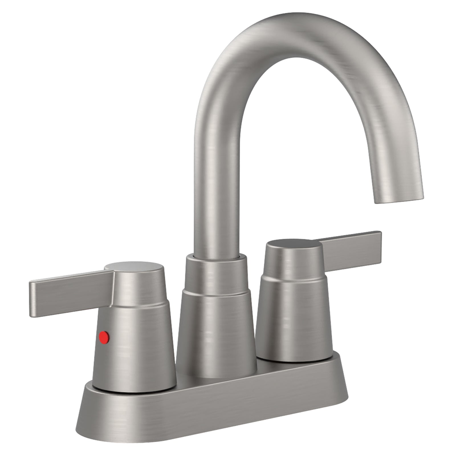 Brushed Nickel Bathroom Faucet: 2-Handle High Arc
