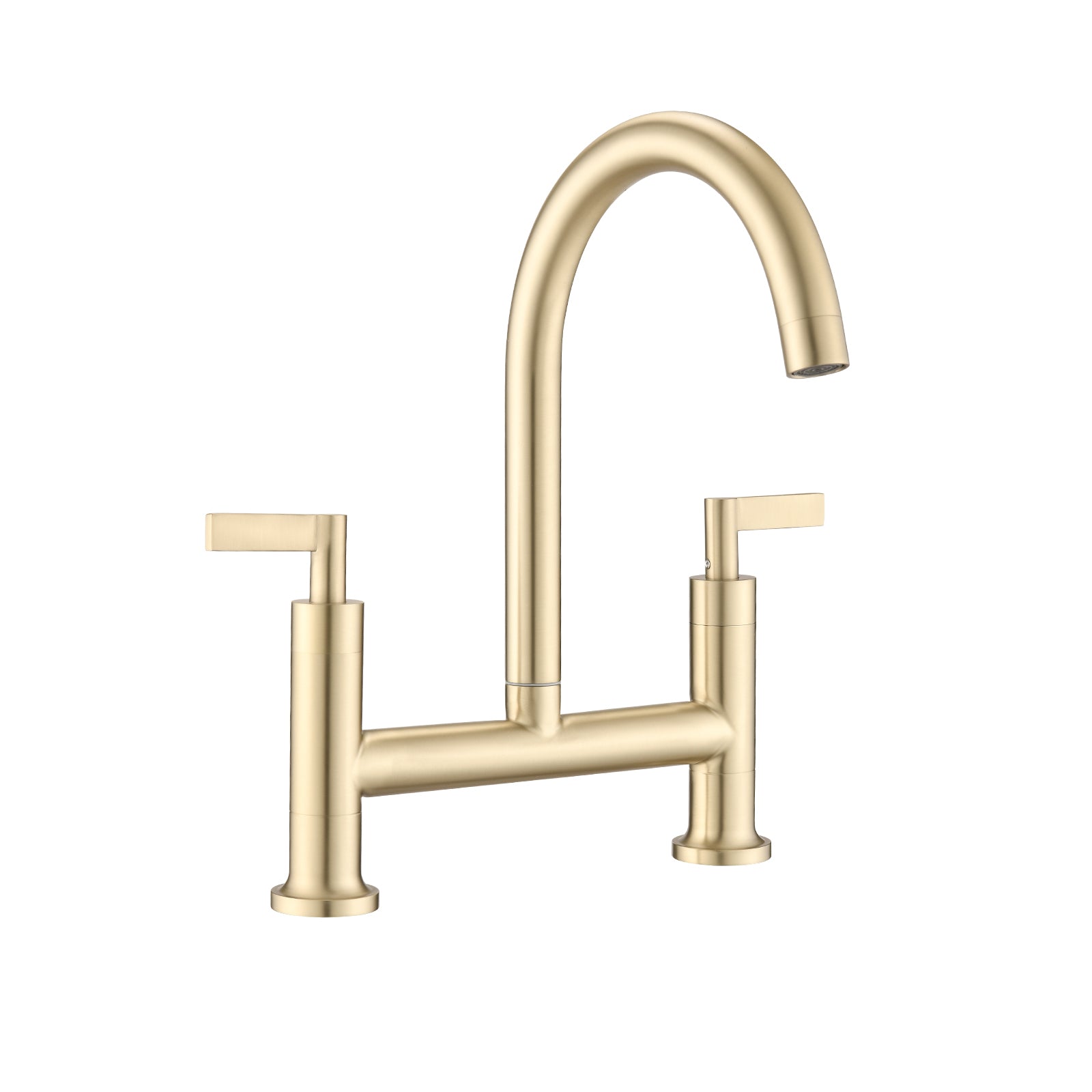 Stainless Steel Double Handle Bridge Kitchen Faucet