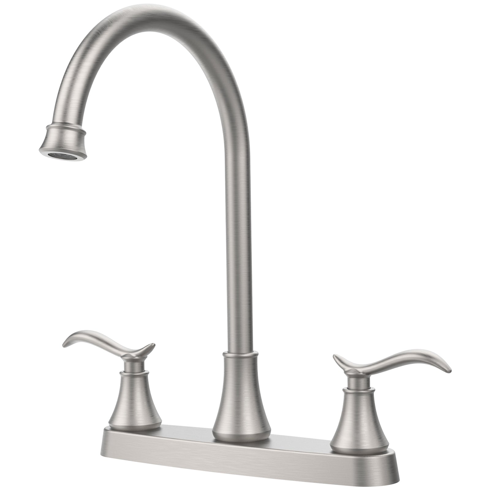 High-Arc Brushed Nickel Kitchen Faucet with Sprayer