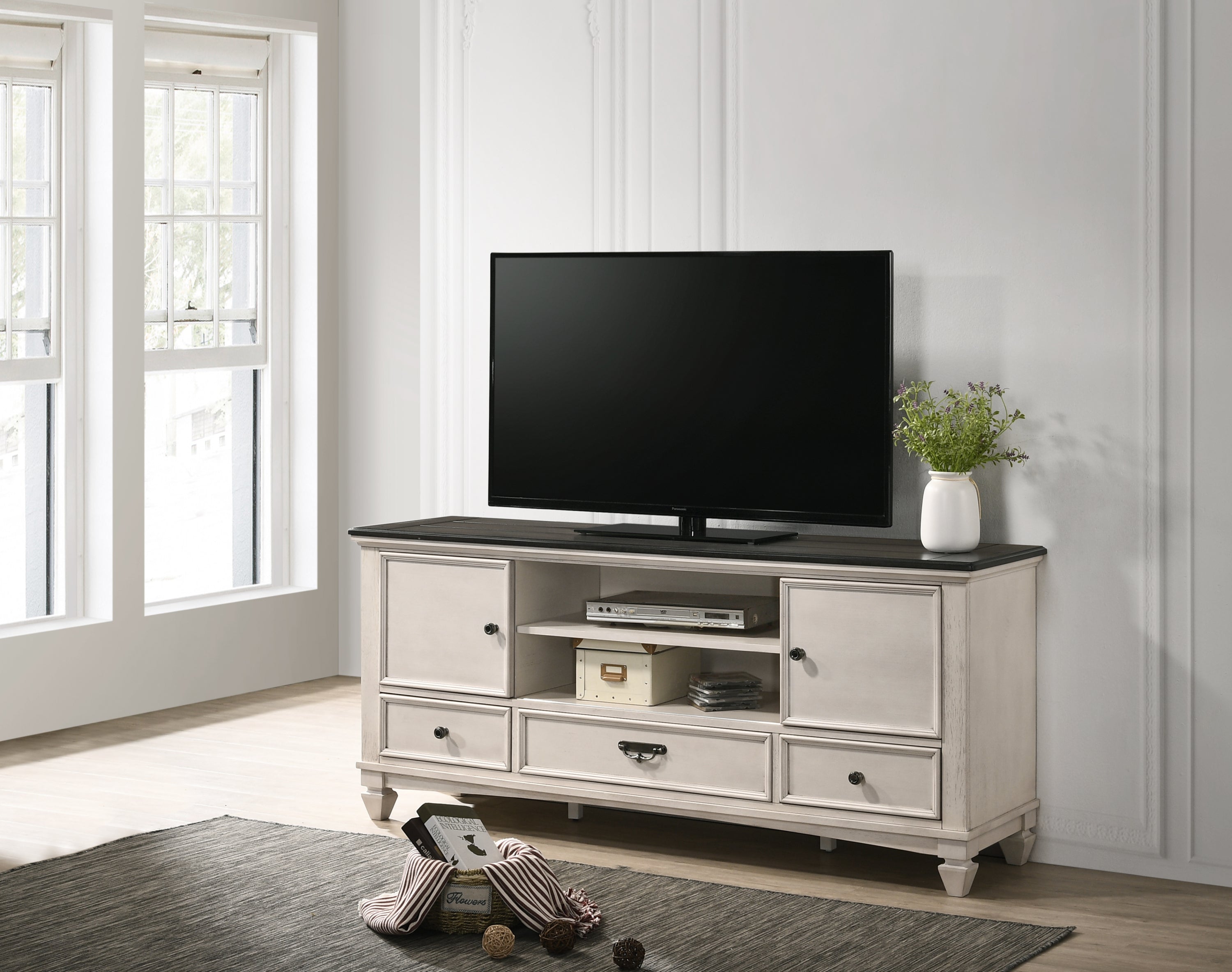 Sawyer Beige TV Stand | Modern Entertainment Center