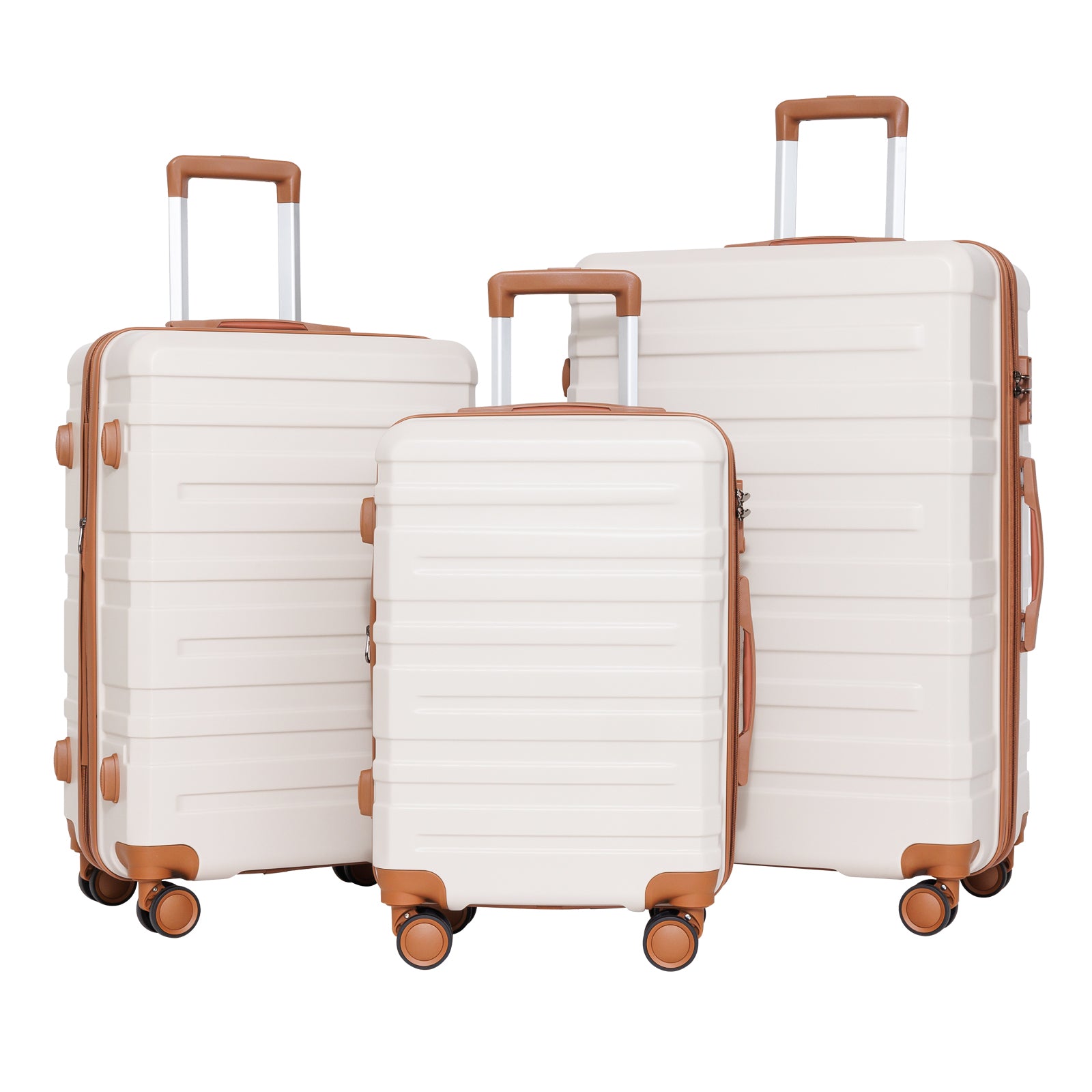 Blue & Beige Luggage Sets: 28/24/20" Hardshell