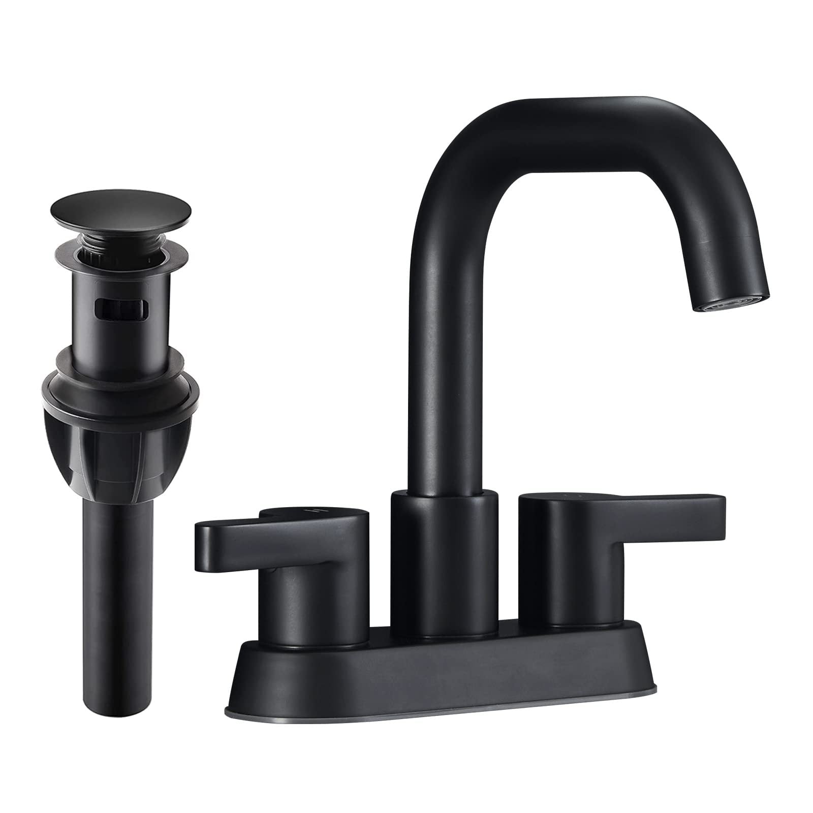 Matte Black 2-Handle Bathroom Faucet Set