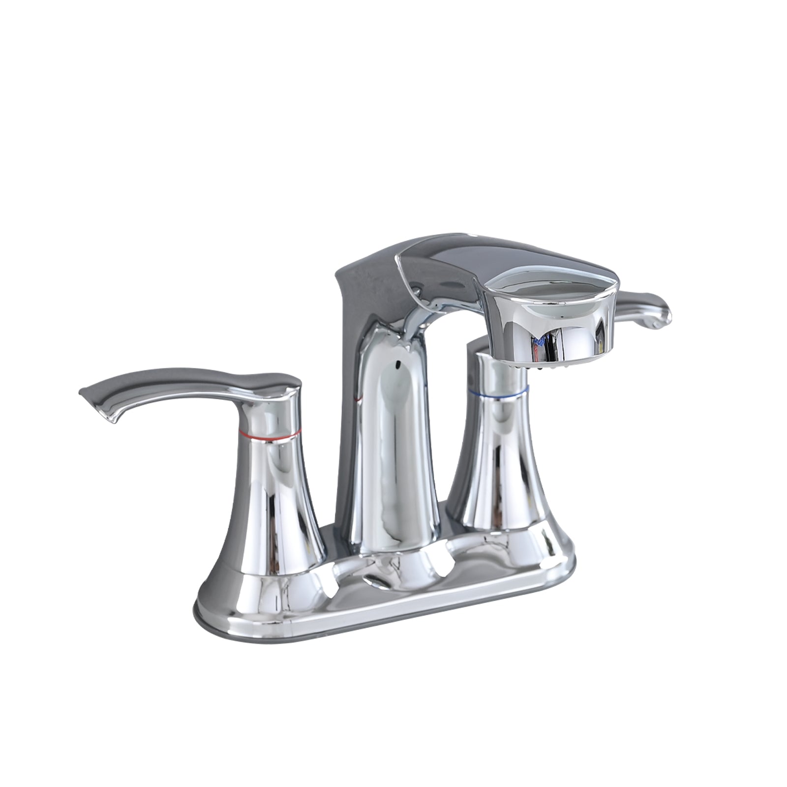 Chrome Pull-Down Kitchen Faucet, 2-Handle 4"