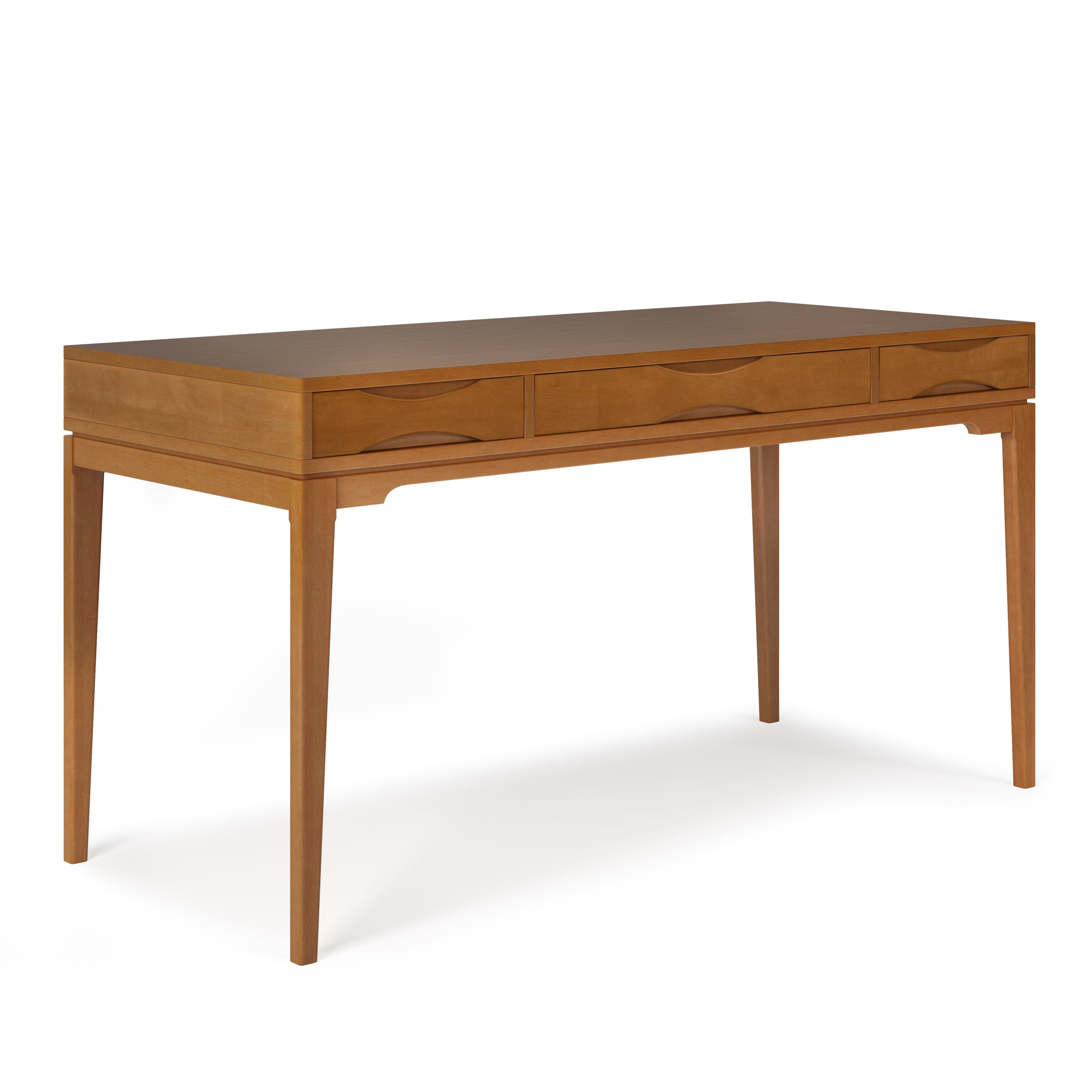 Harper Desk - Light Golden Brown Wood Desk | Modern Home Office