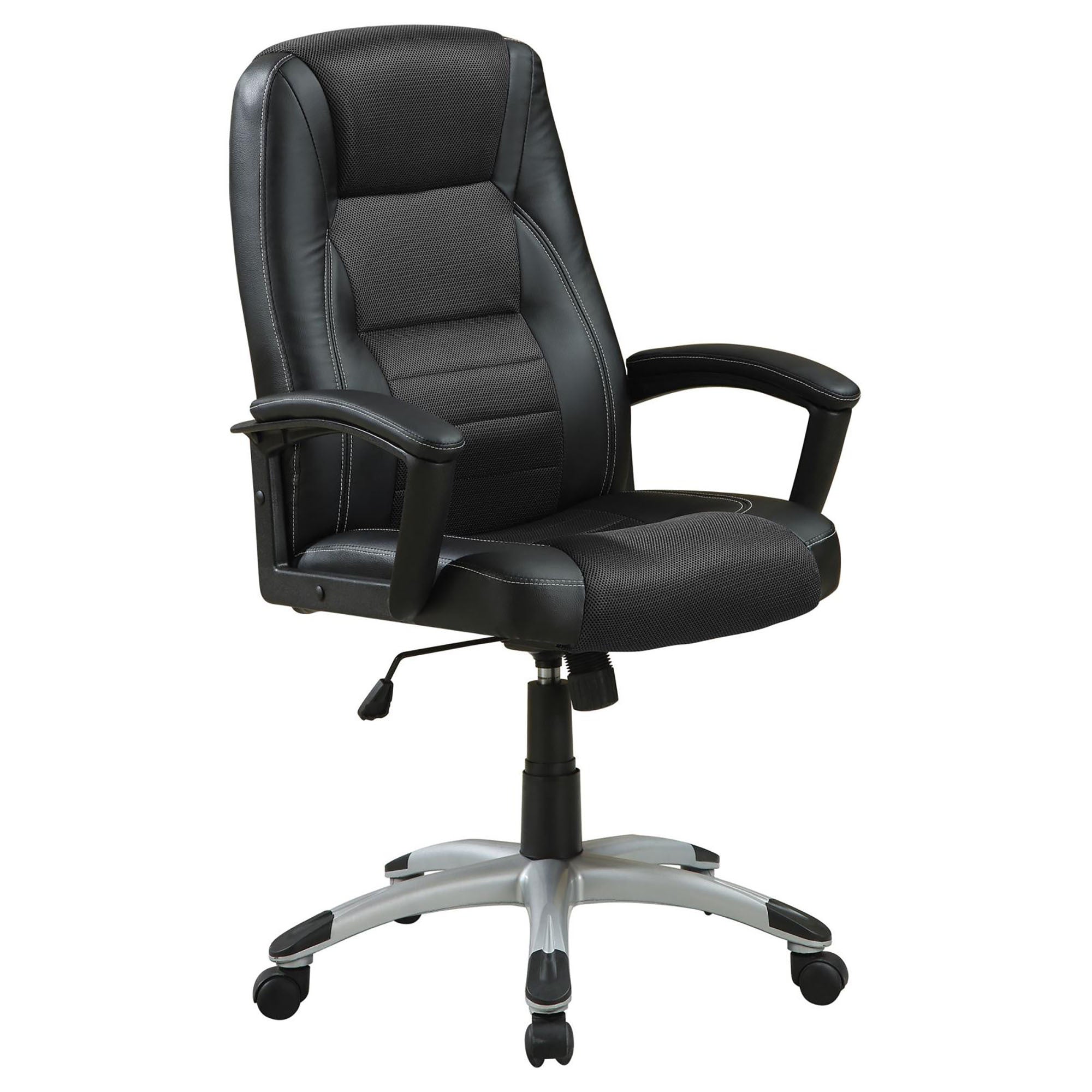 Ergonomic Black Office Chair with Casters | Comfortable & Adjustable