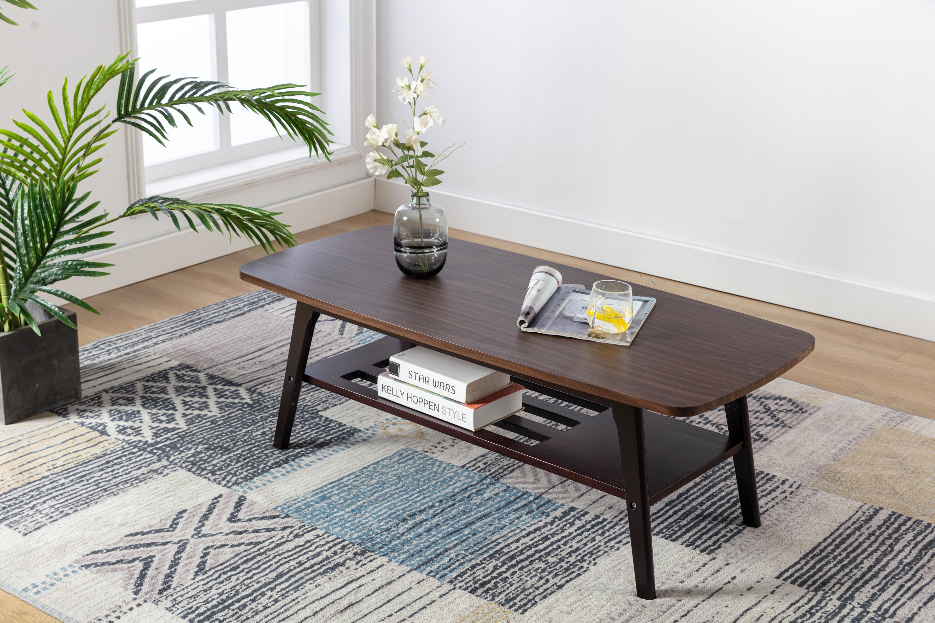 Bahamas 47" Espresso Wood Coffee Table | Living Room Centerpiece