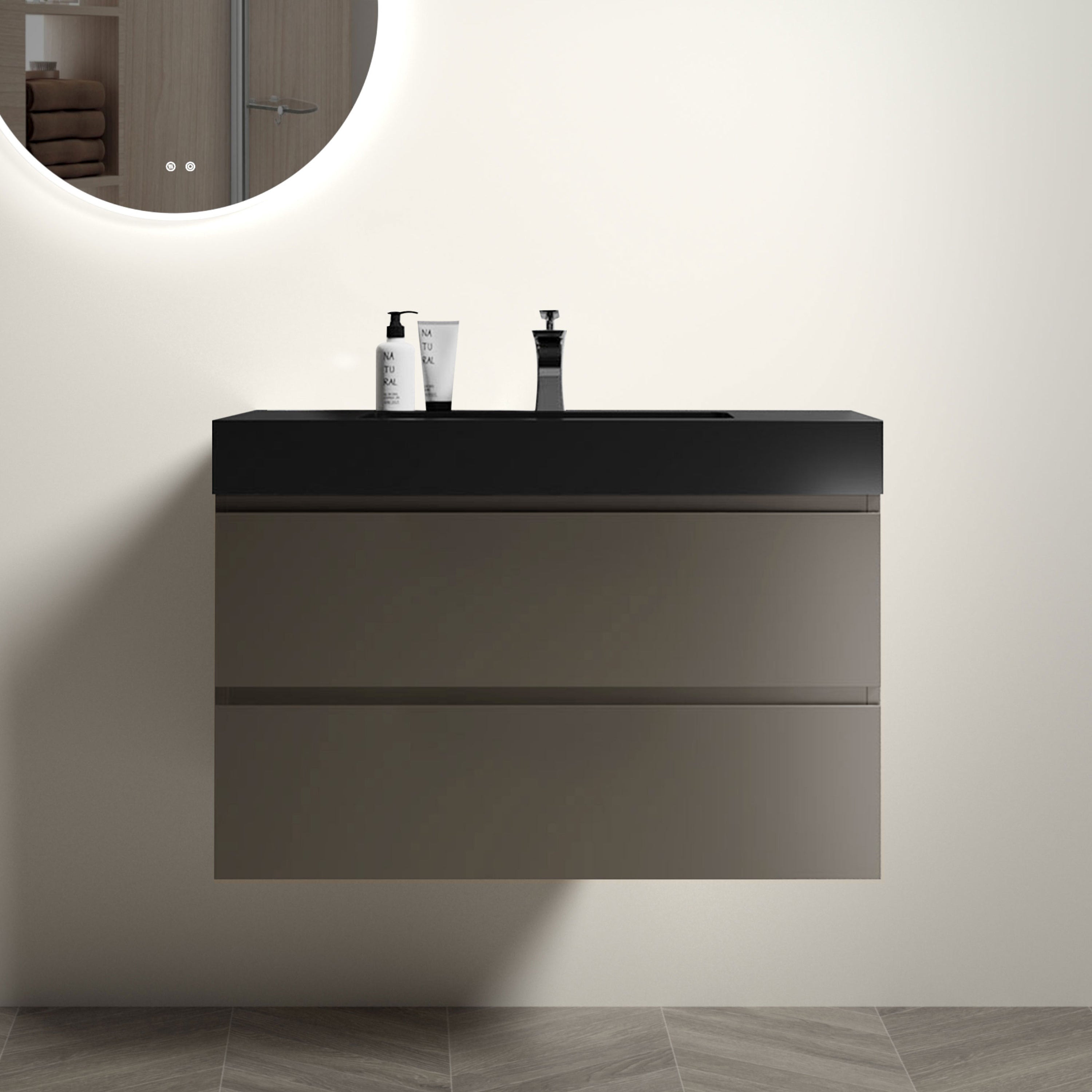 Alice 36" Gray Floating Vanity w/ Sink