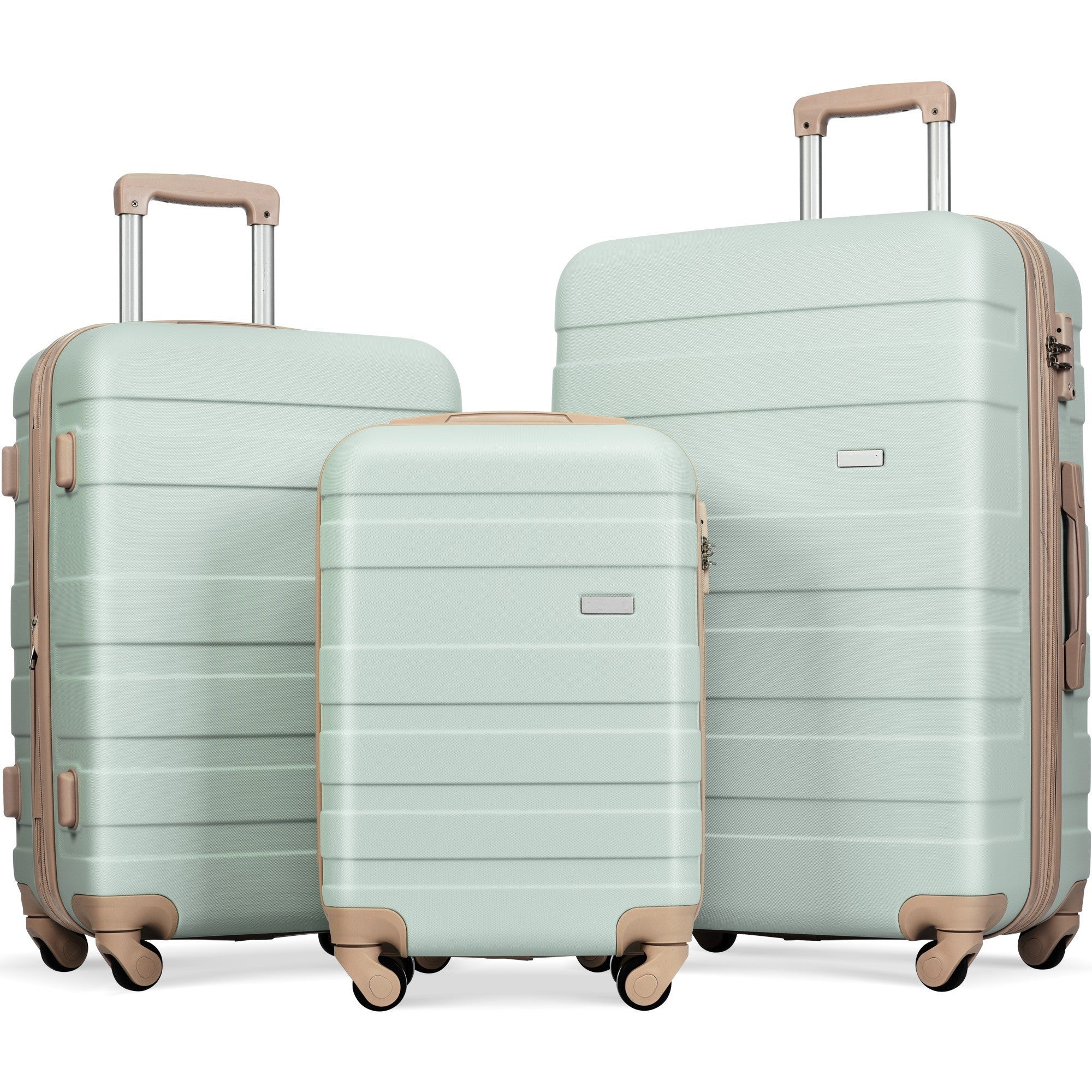 Expandable Luggage Set: 3-Piece ABS Hardshell