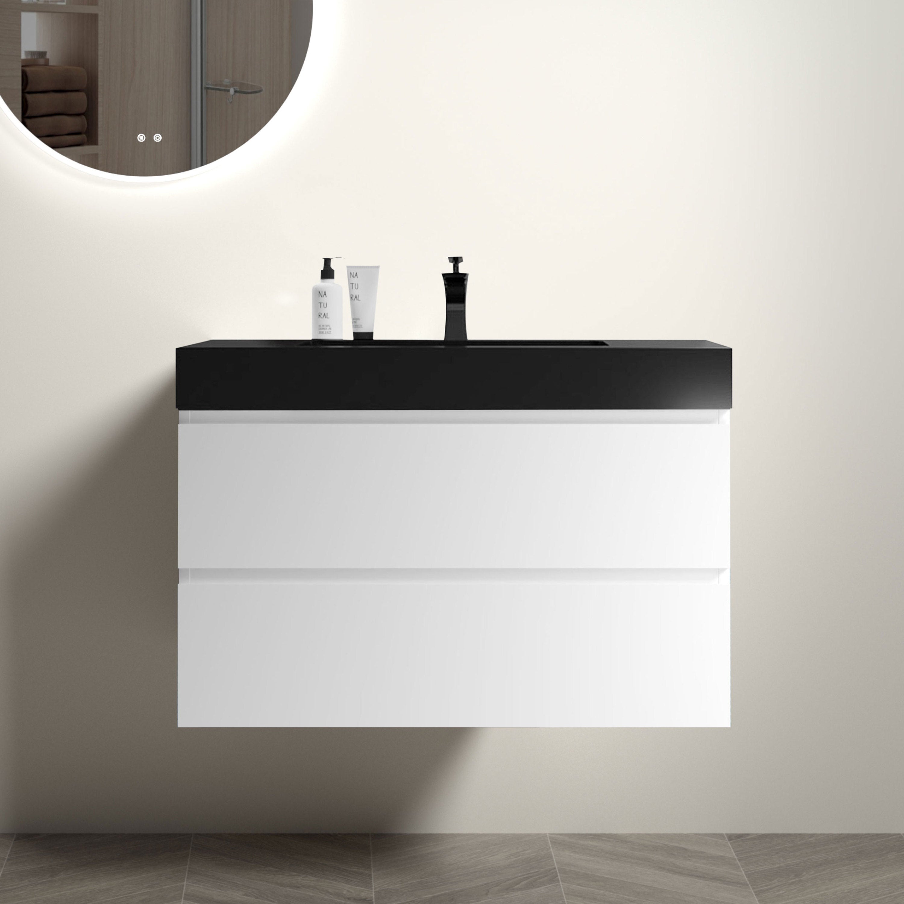 Alice 36" White Floating Bathroom Vanity