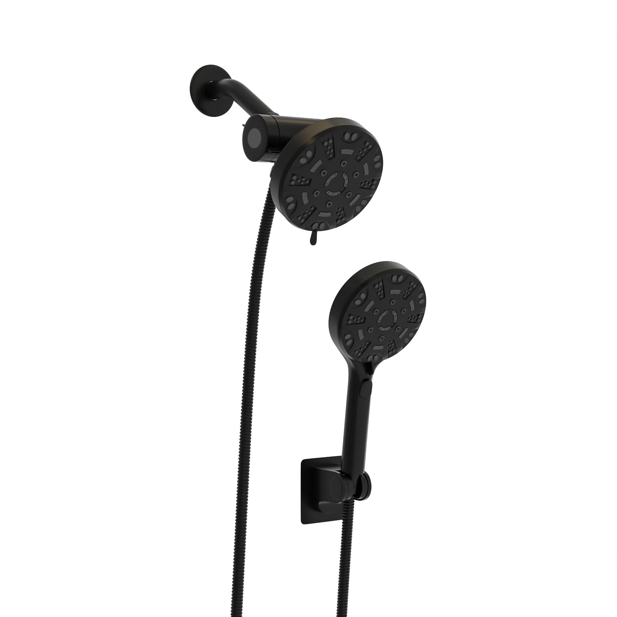 Dual Shower Head System: 4.7" Rain & 8-Function Handheld