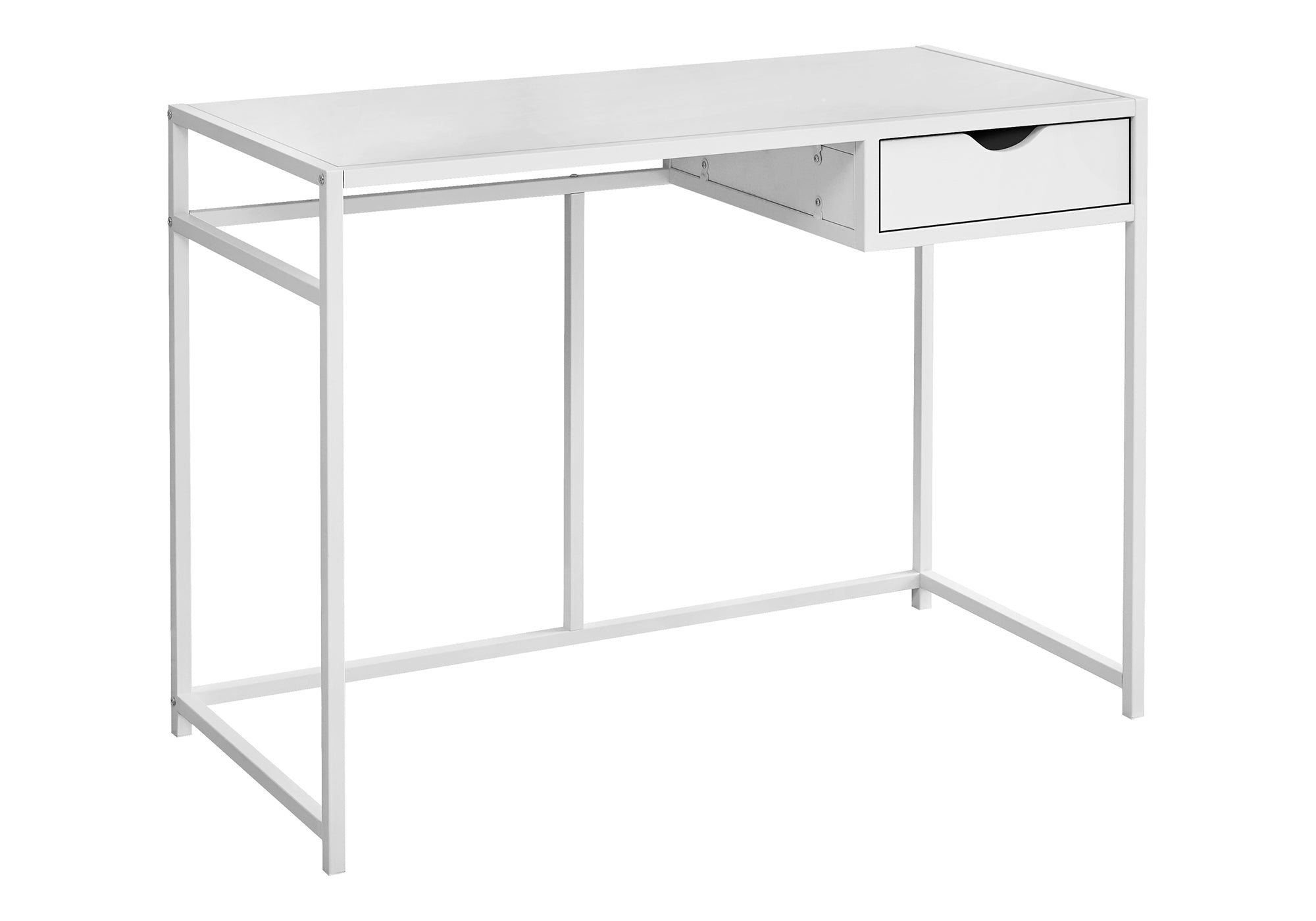 Modern White Computer Desk | 42" Home Office Desk w/ Drawer