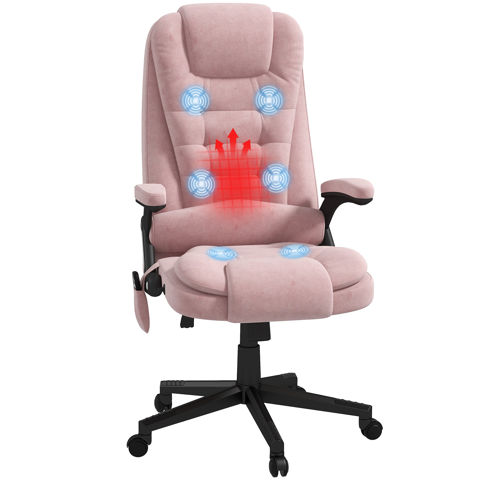 Vibrating Massage Office Chair w/ Heat, Pink