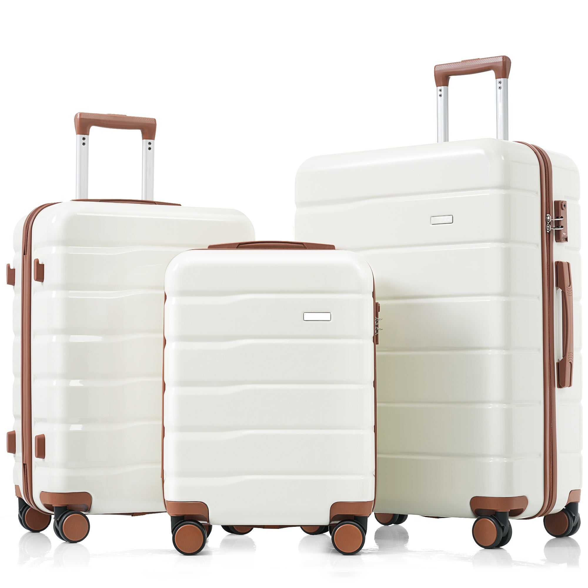 Premium ABS Luggage Set: 3-Piece TSA Spinner