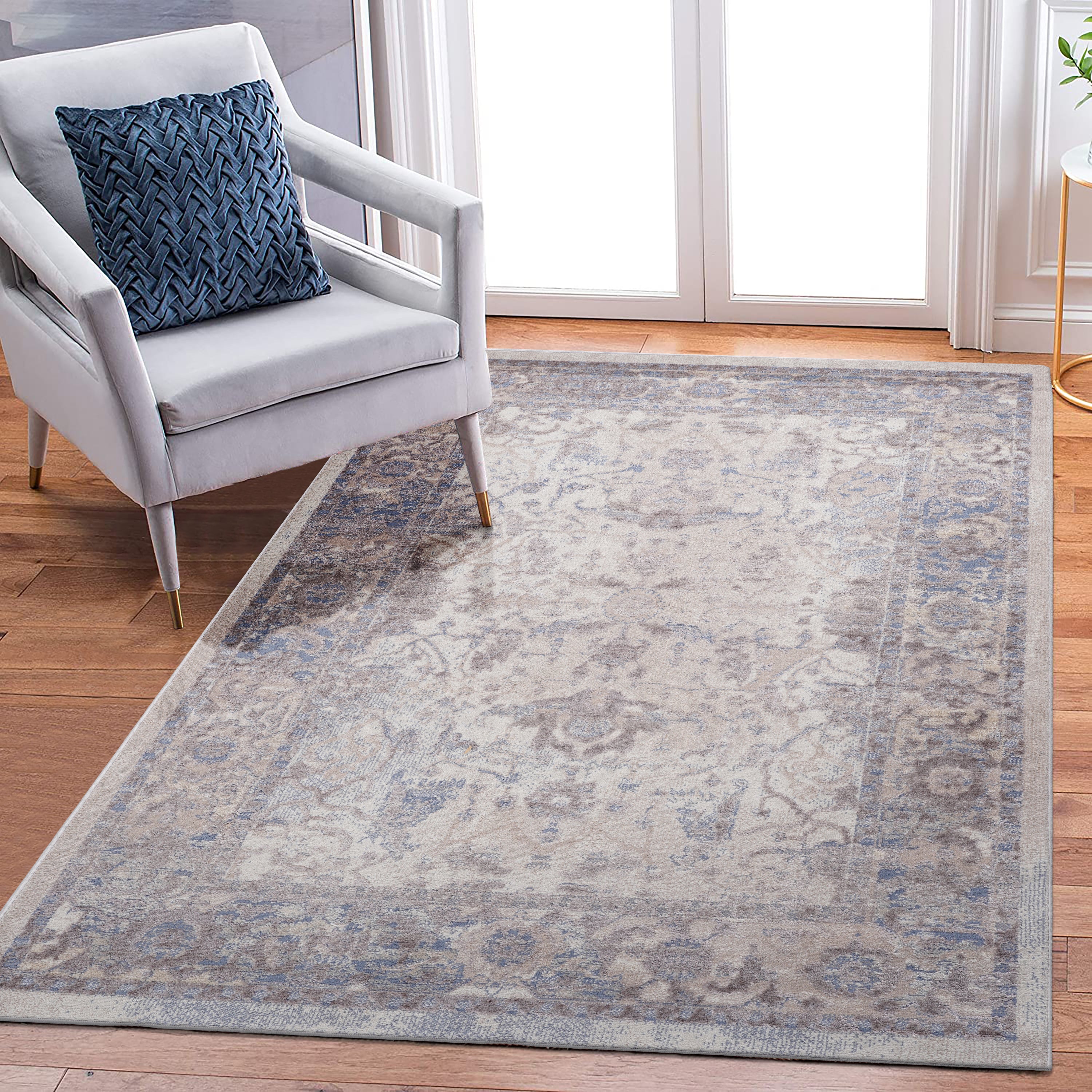 Brown Area Rug: 6x9 Stain-Resistant Rug