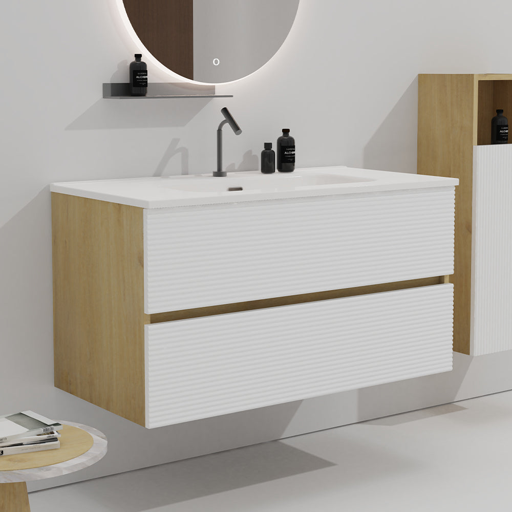 Gloria 36" White Oak Bathroom Vanity with Sink
