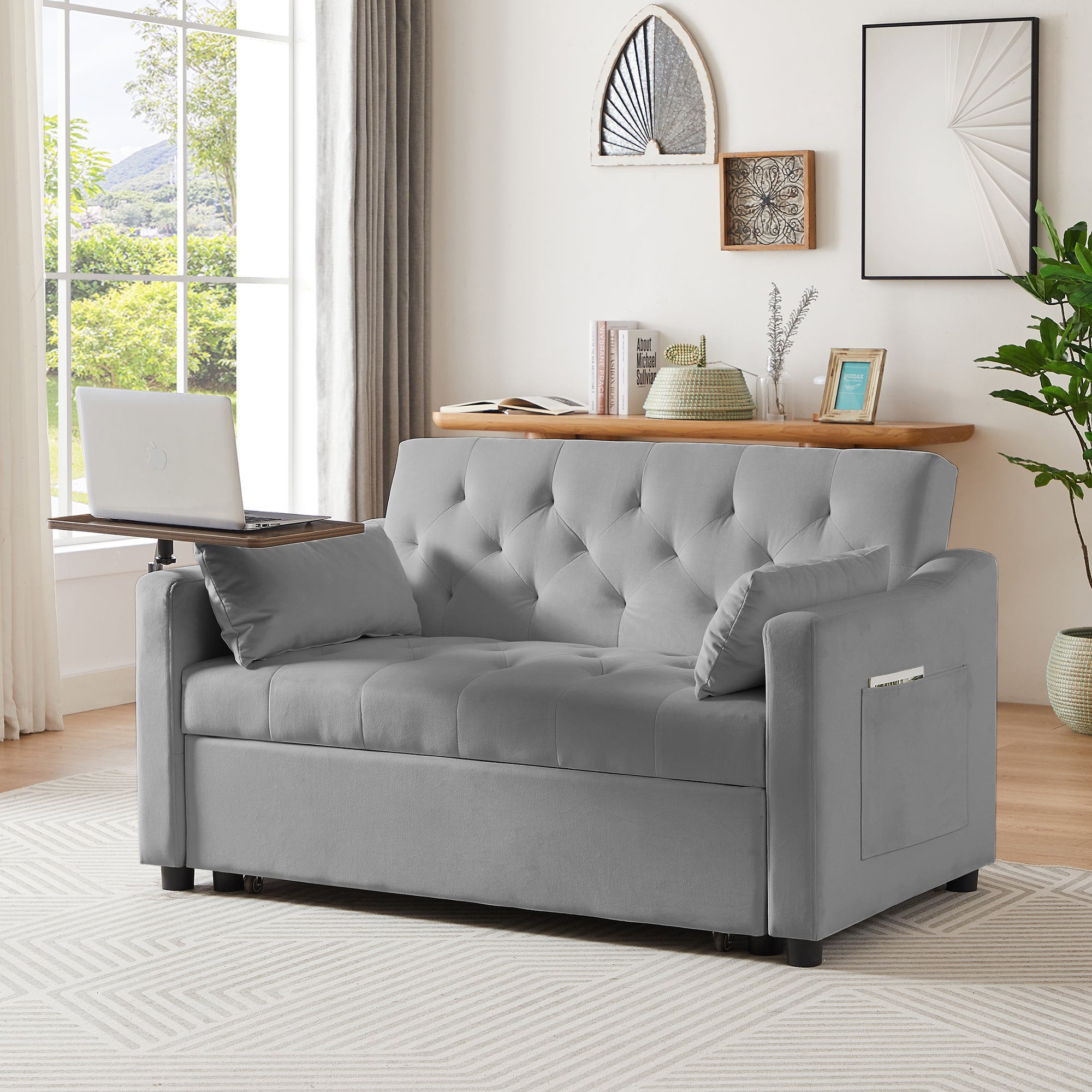 Grey Velvet Sofa Bed: Comfort & Style