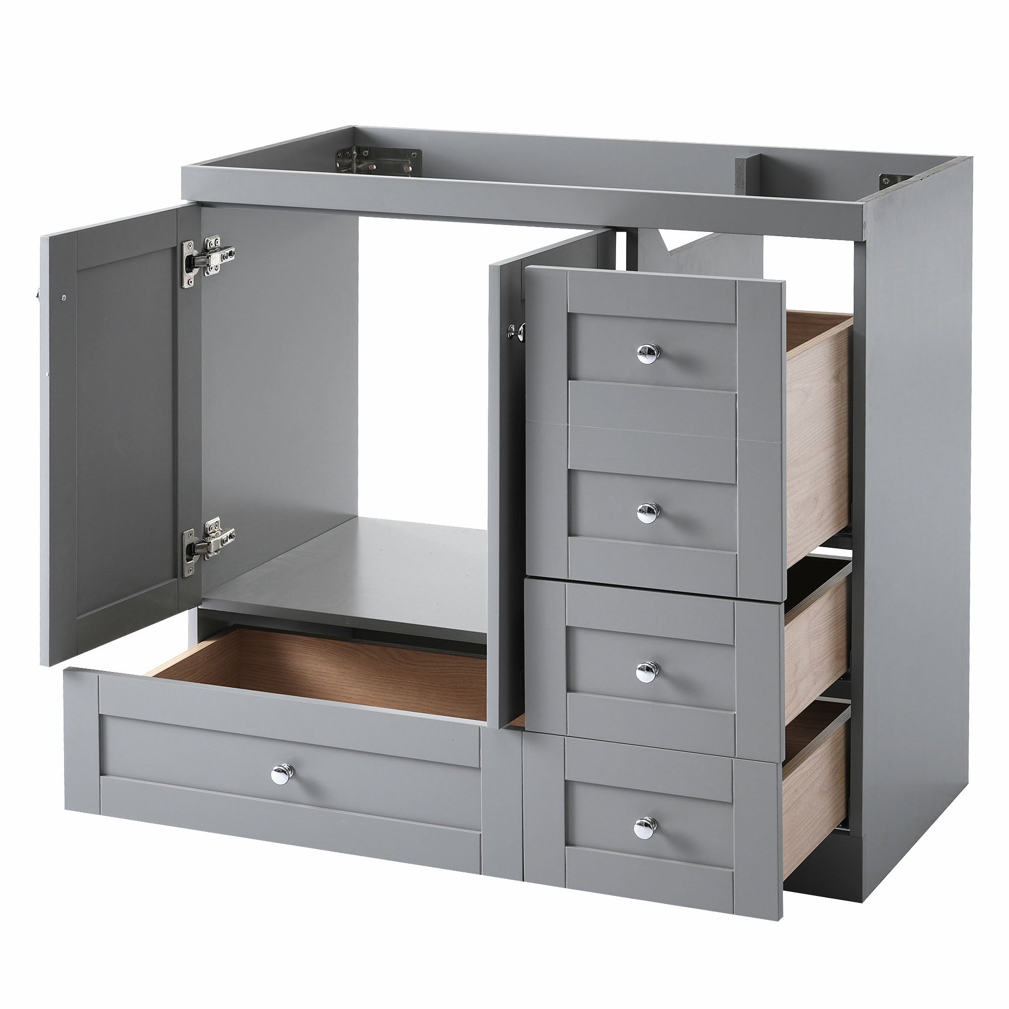36" Gray Bathroom Vanity Cabinet Only