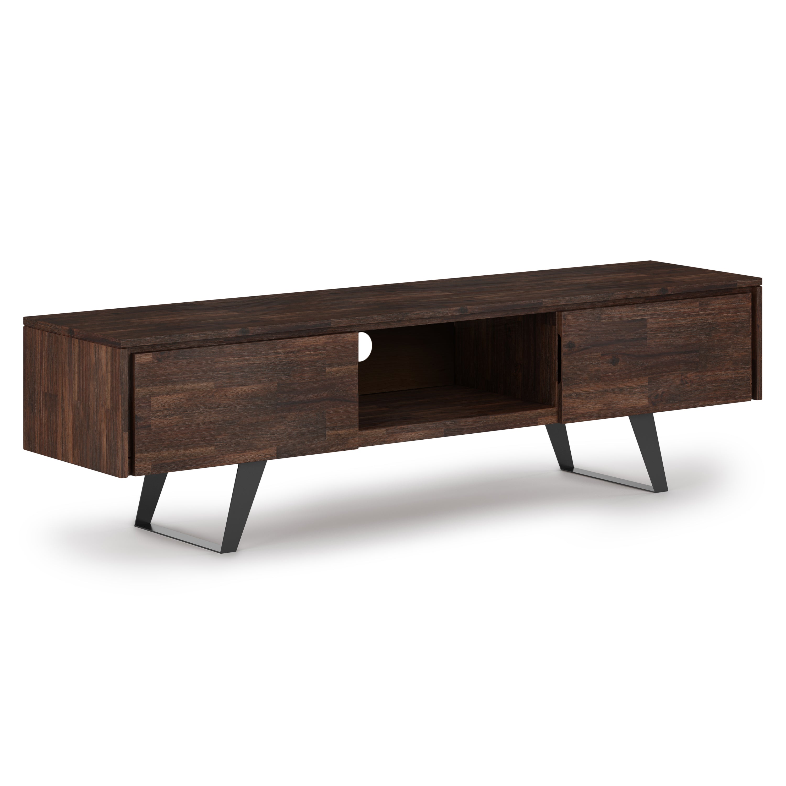 Lowry 72" TV Stand - Distressed Charcoal Brown