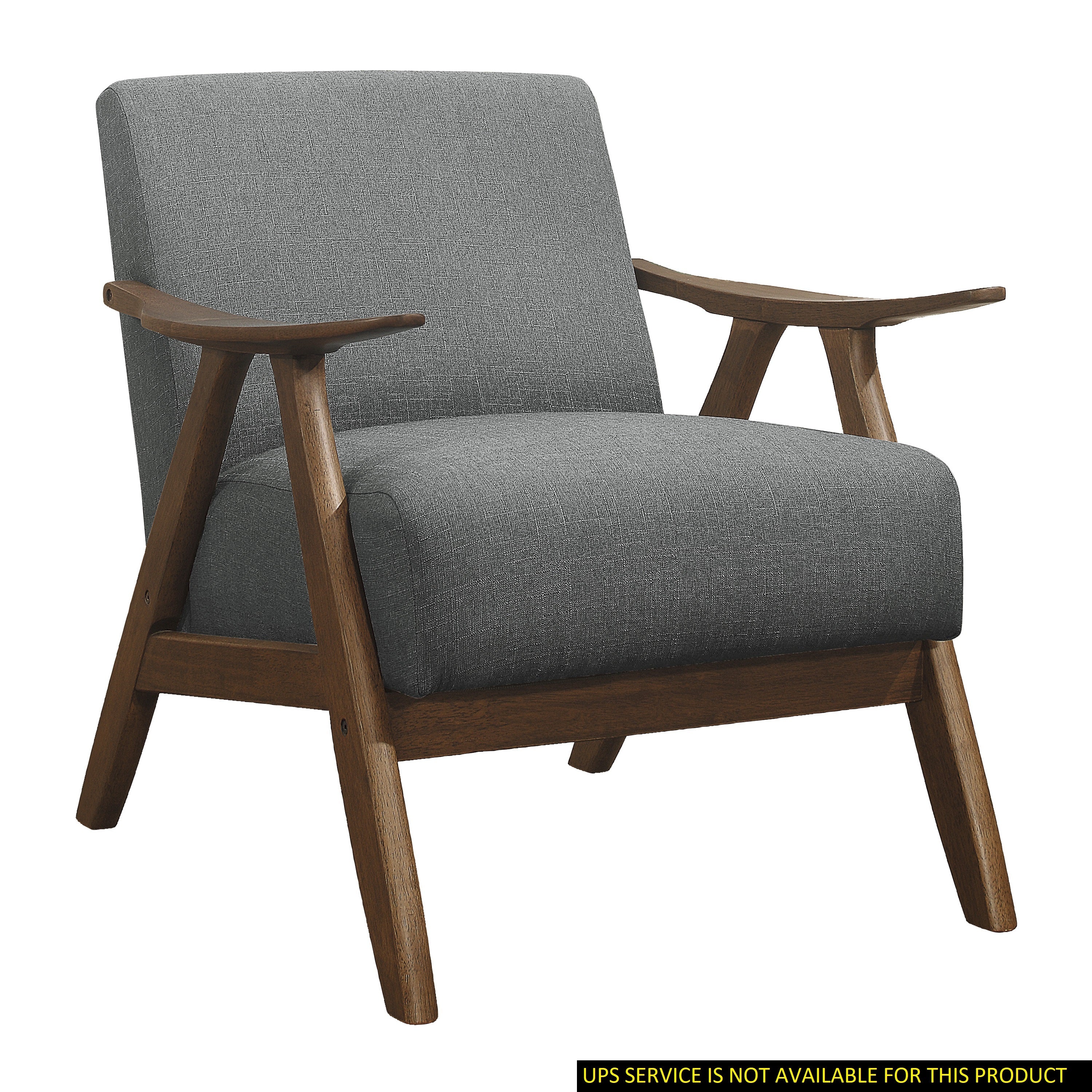 Gray Accent Chair: Modern Upholstered Chair Walnut Legs