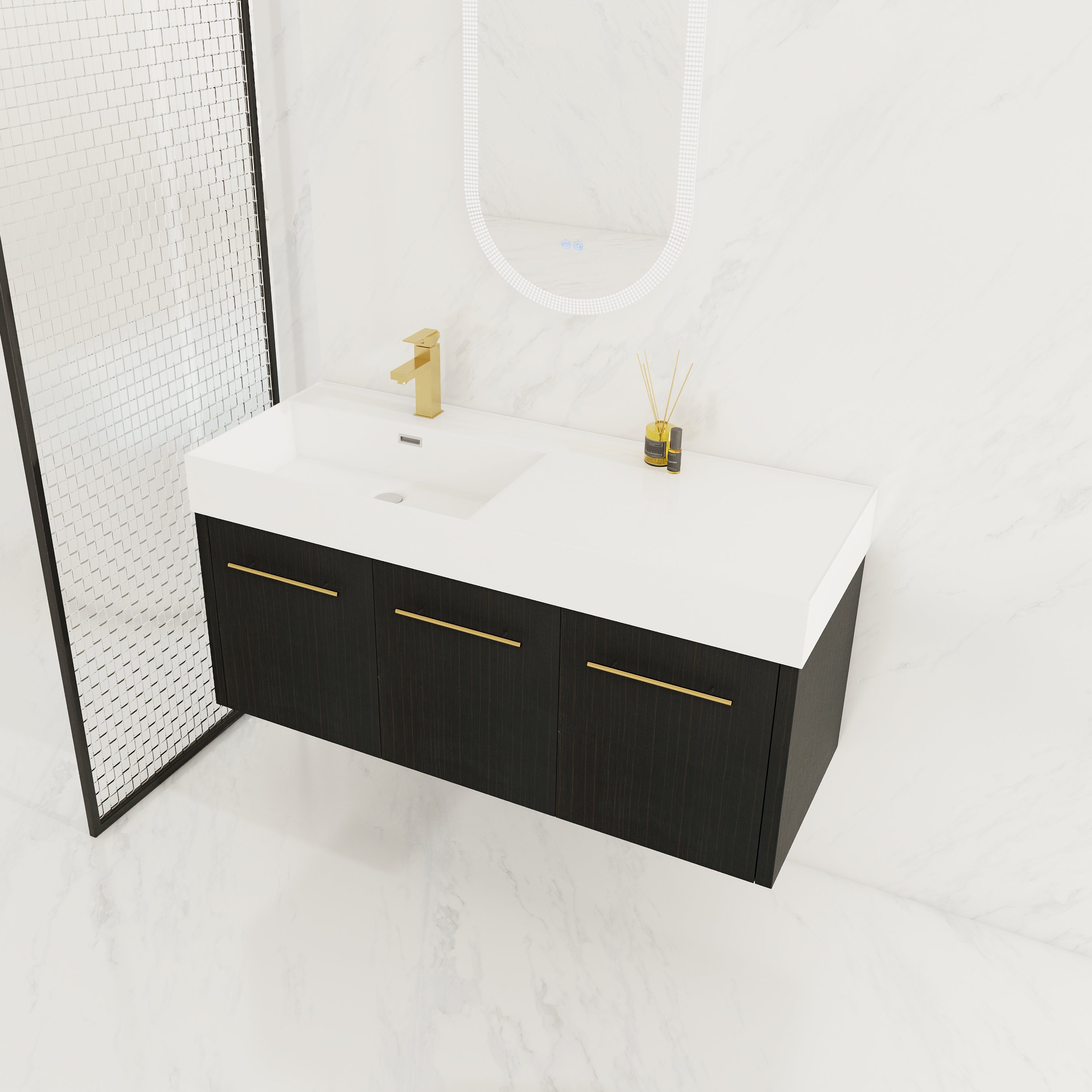 48" Wall-Mount Bathroom Vanity with Sink