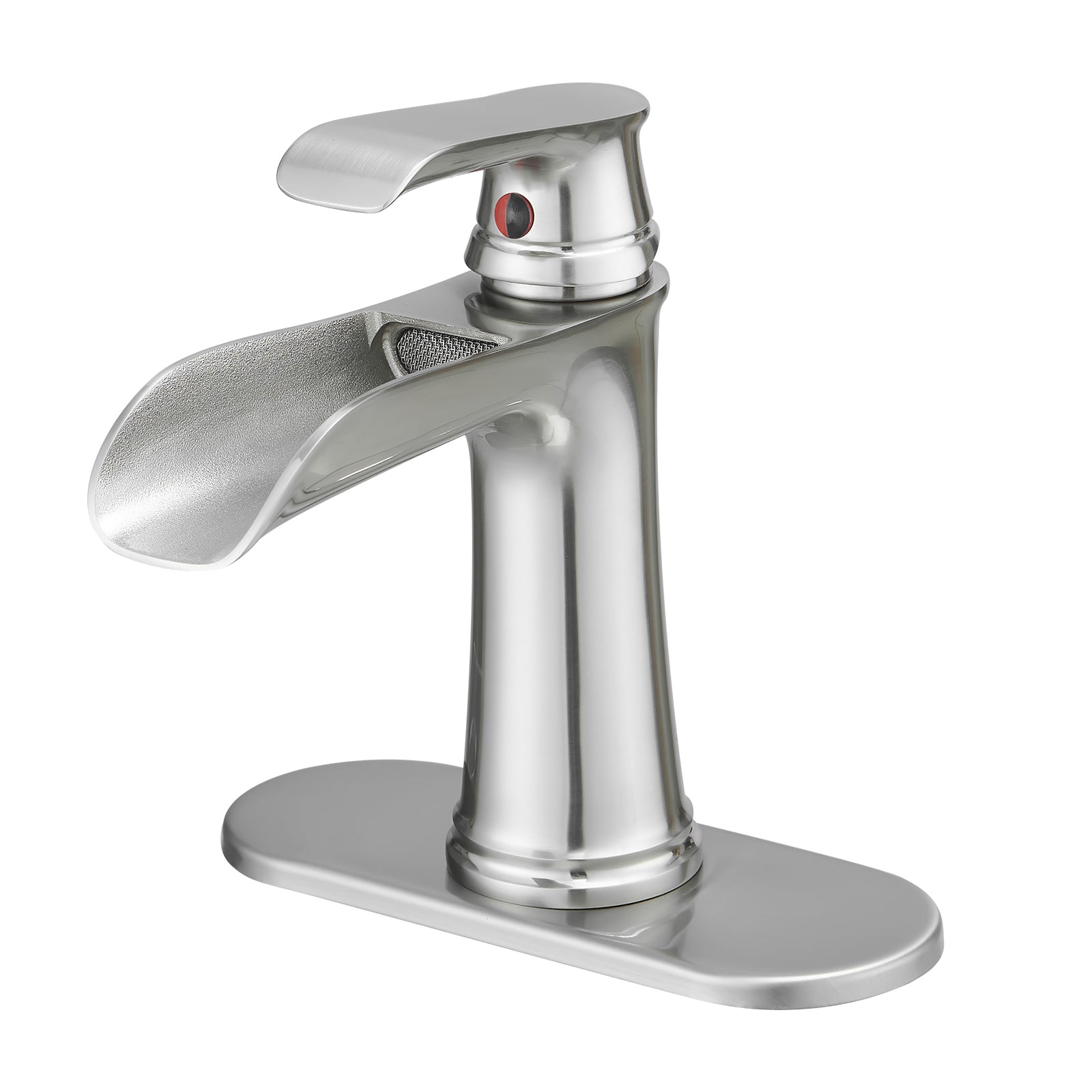 Waterfall Bathroom Sink Faucet with Pop-Up Drain
