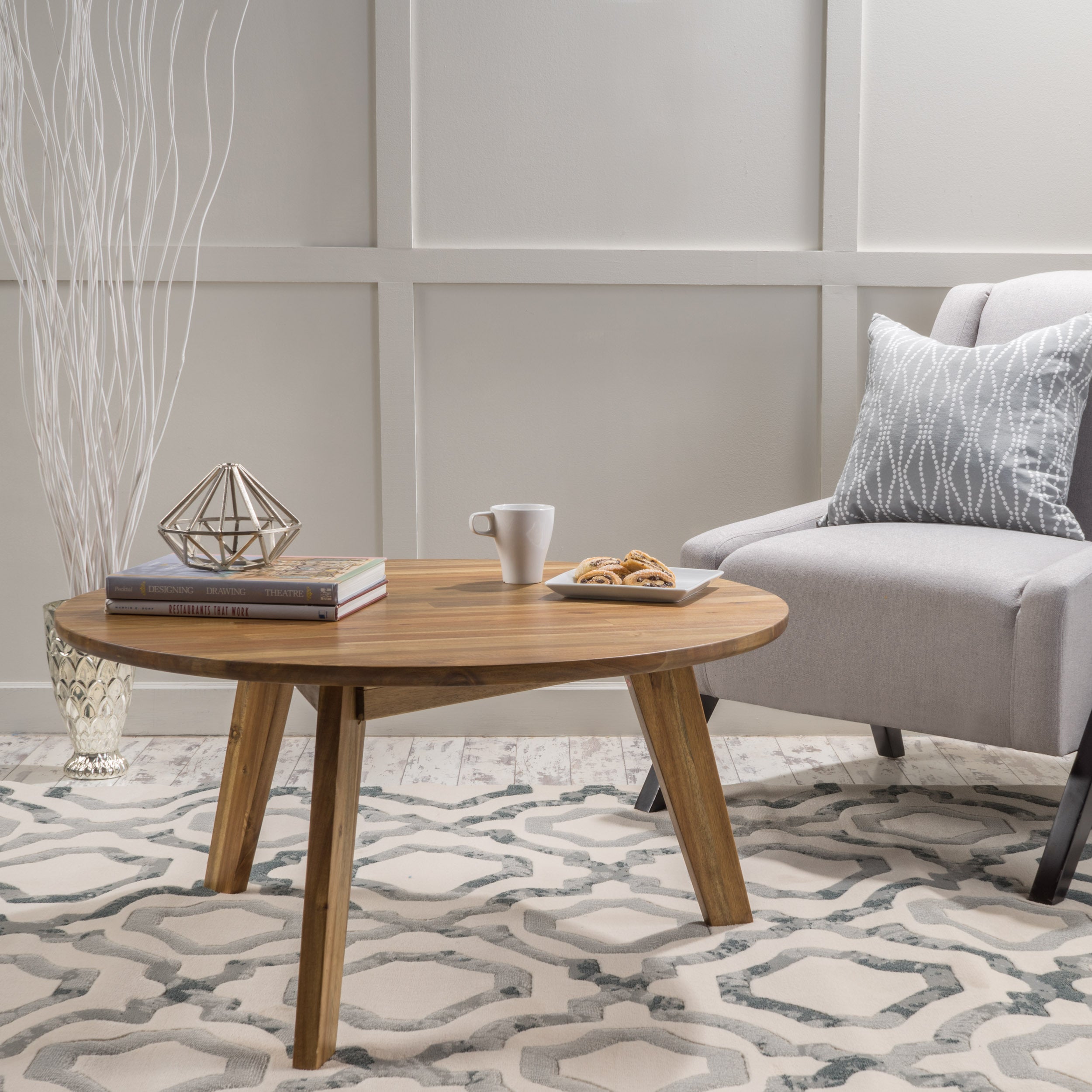 Canton Acacia Coffee Table: Modern & Stylish