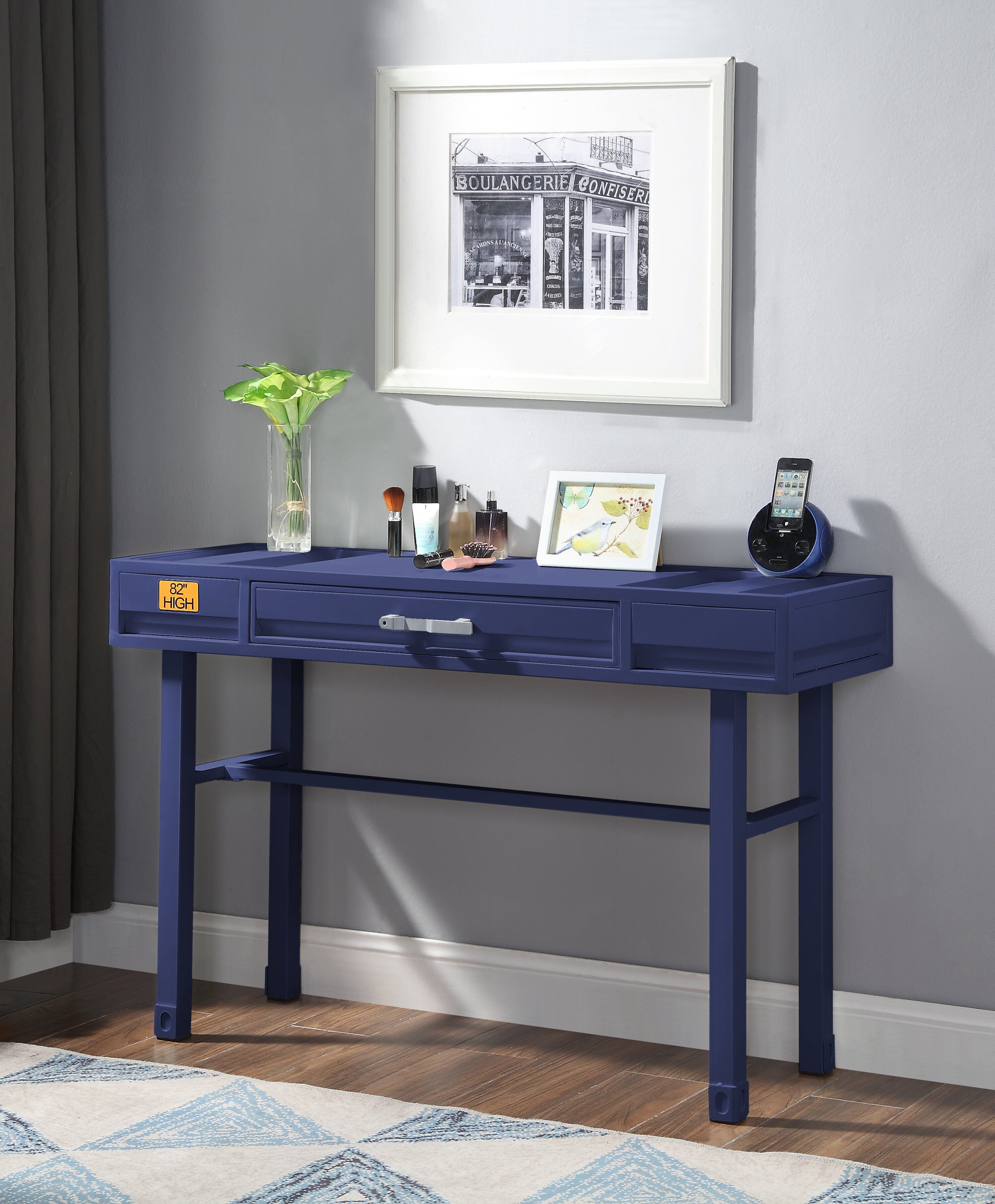 Cargo Blue Vanity Desk | Modern Makeup Vanity