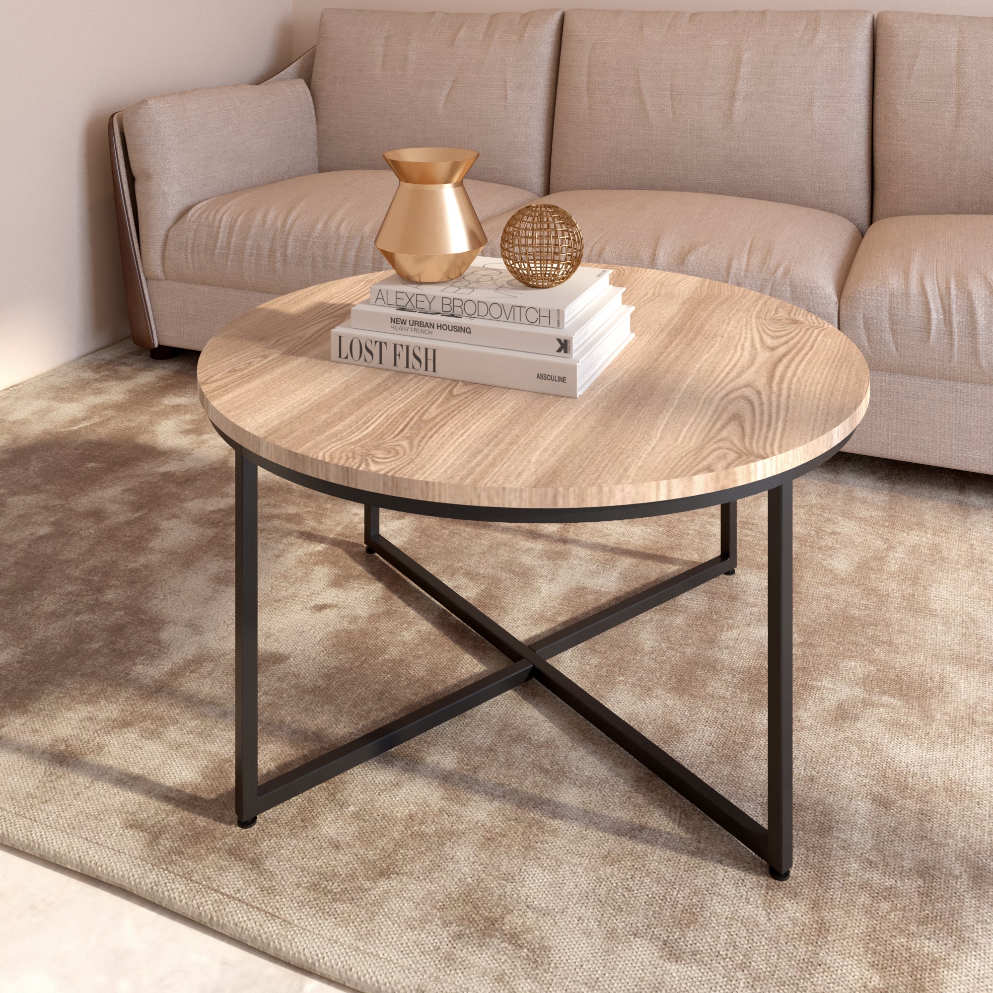 Modern Round Metal Coffee Table: Stylish & Durable