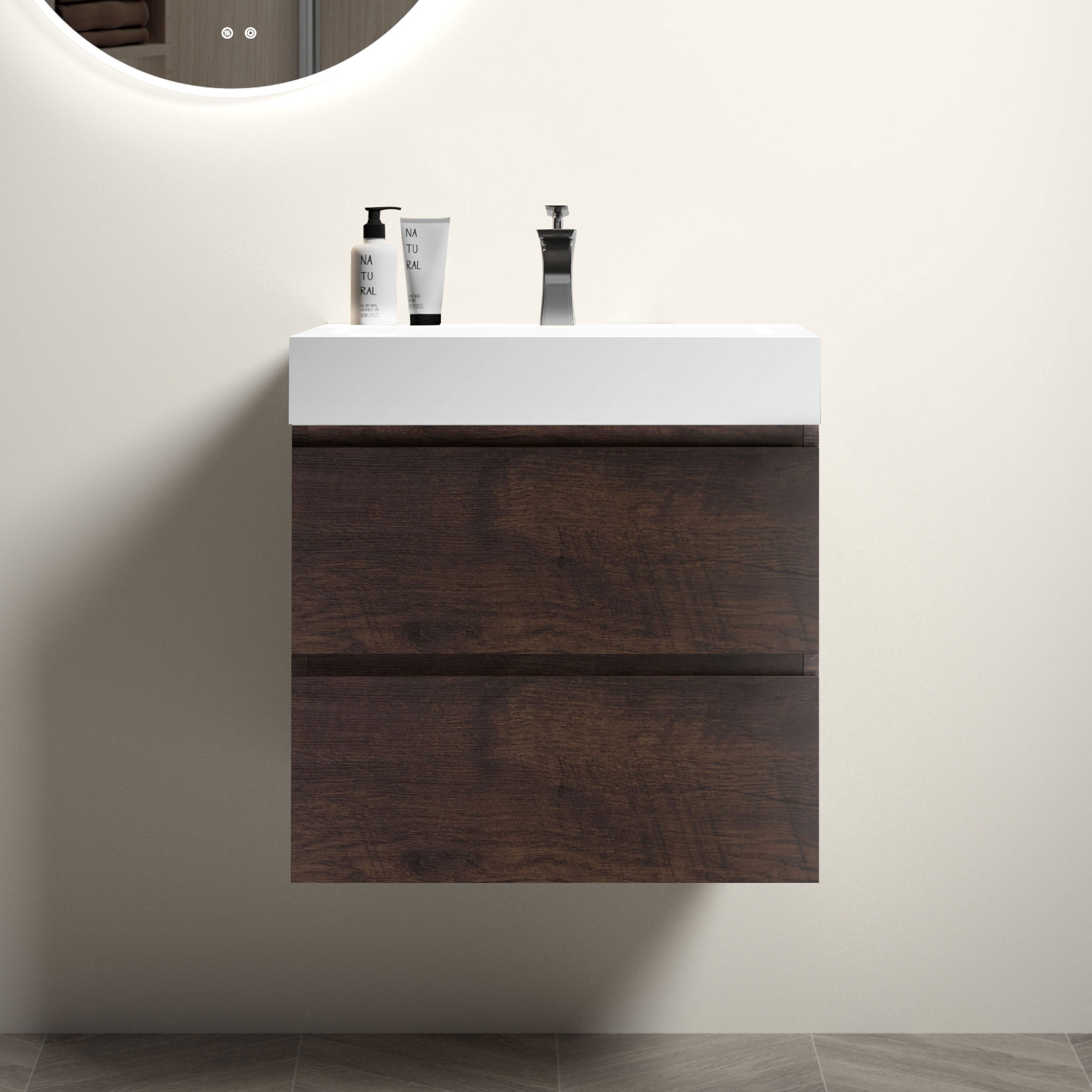 Alice 24" Walnut Bathroom Vanity with Sink